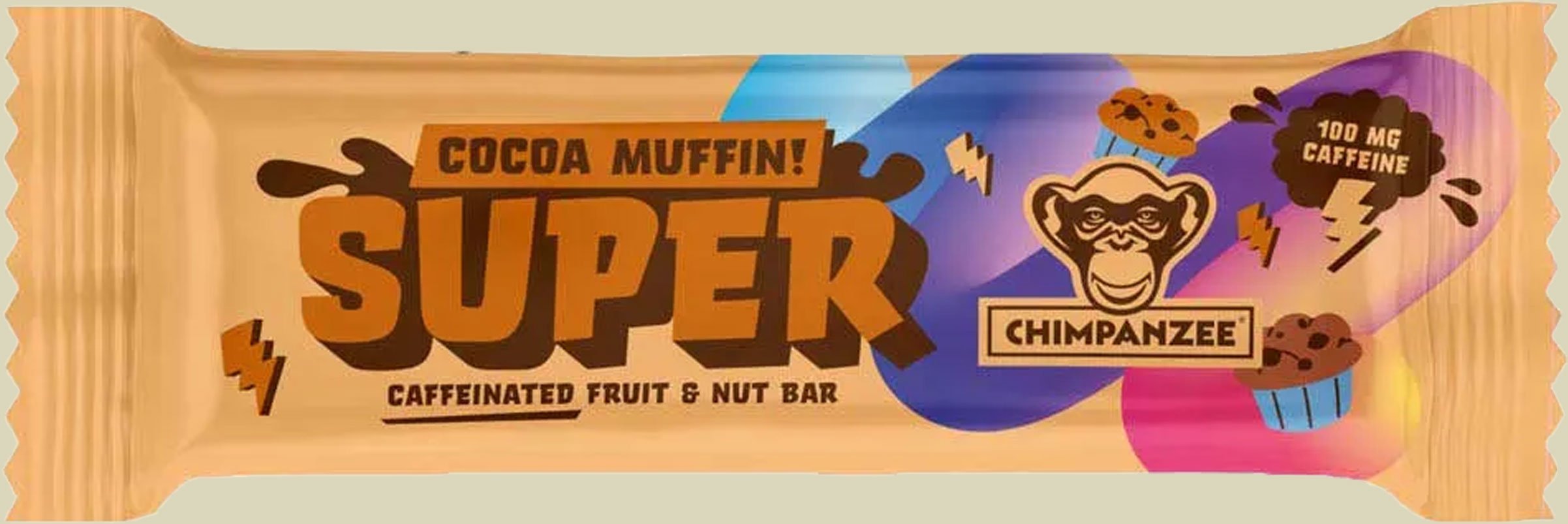 Chimpanzee Super Bar Cocoa Muffin+Caffein 55g
