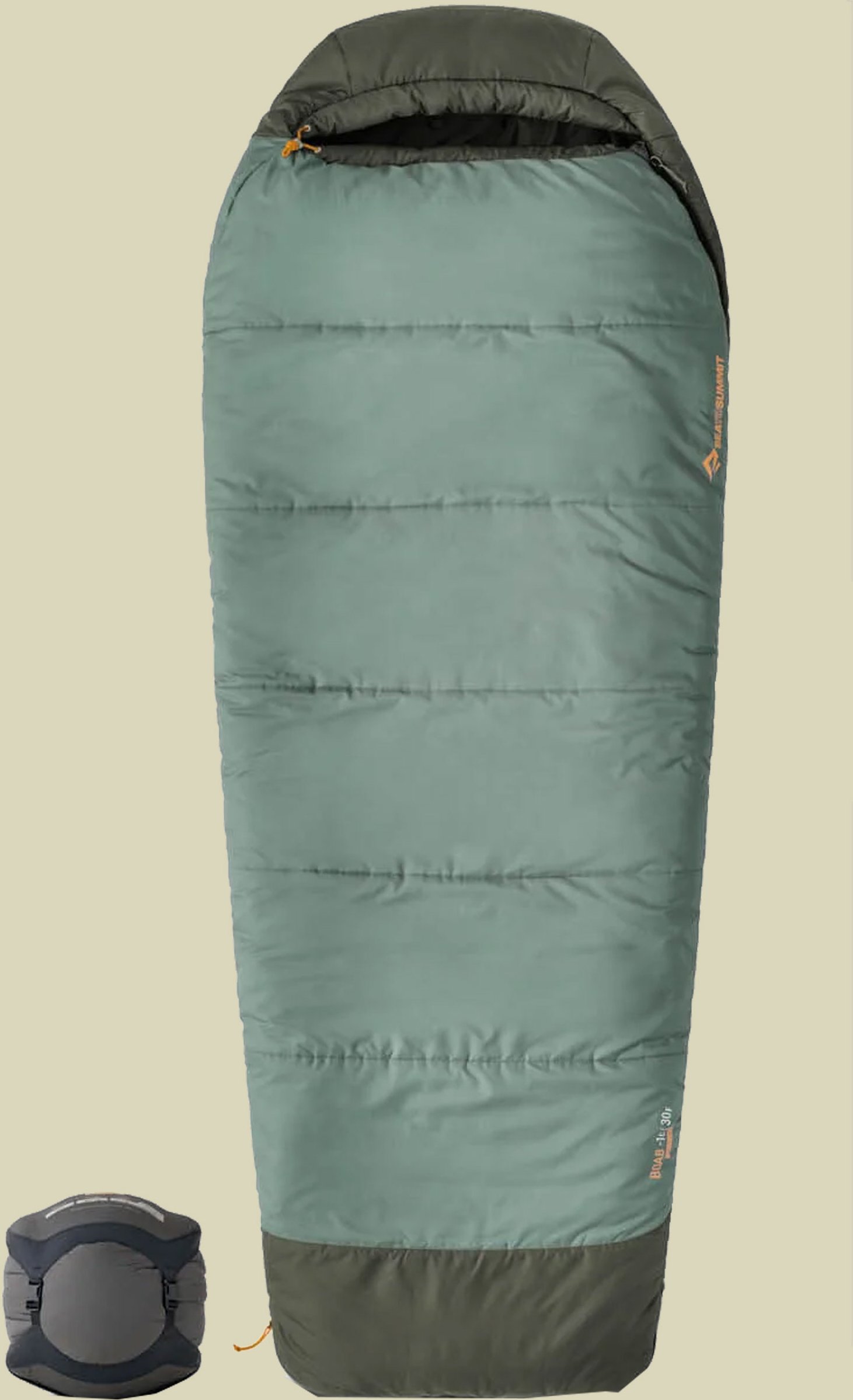 Thumbnail - Boab Synthetic Sleeping Bag Regular Wide grau/seegrün