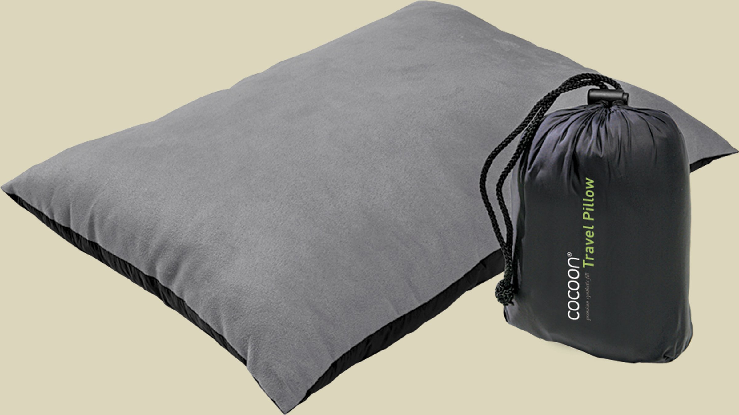 Reisekopfkissen mit synthetischer Füllung 25 x 35 cm Farbe charcoal/smoke grey