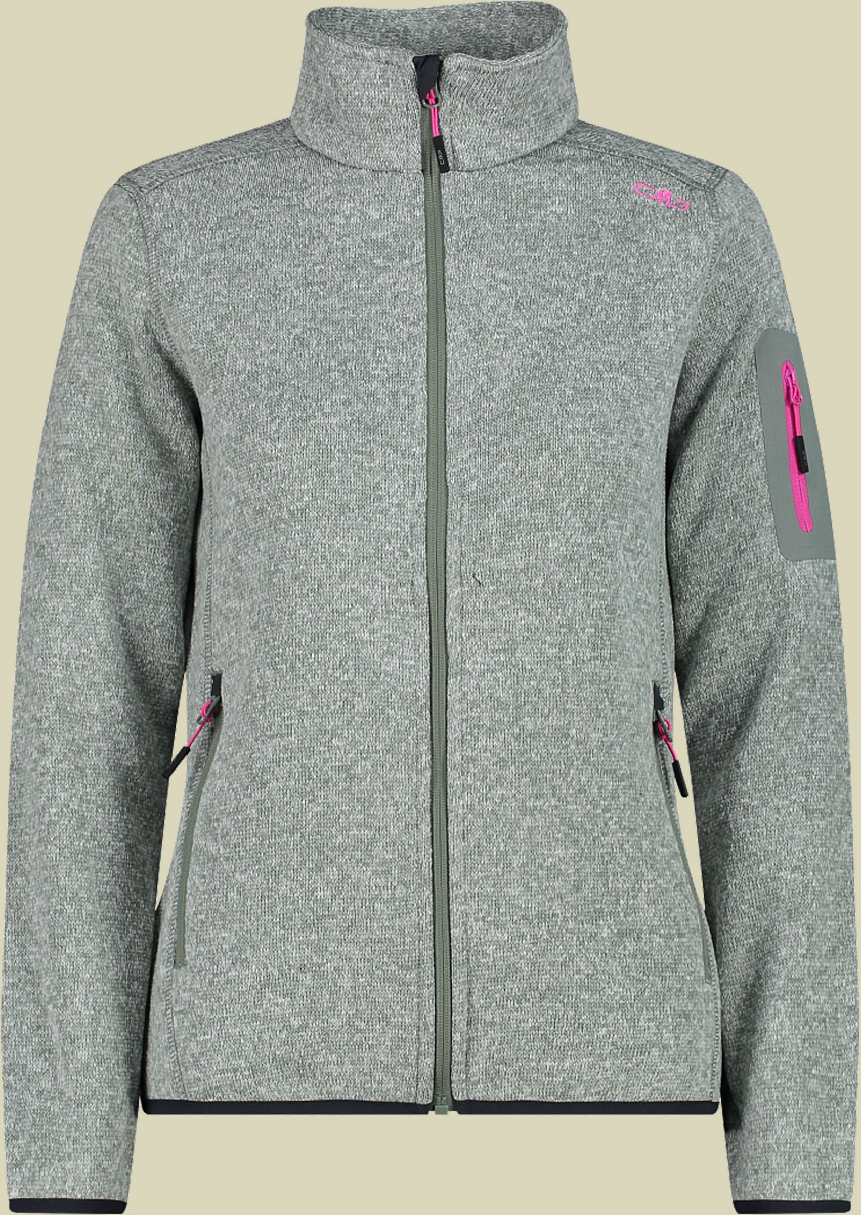 Woman Knitted Melange Fleece Jacket 3H14746 mehrfarbig 2 42 - Farbe mineral-antracite