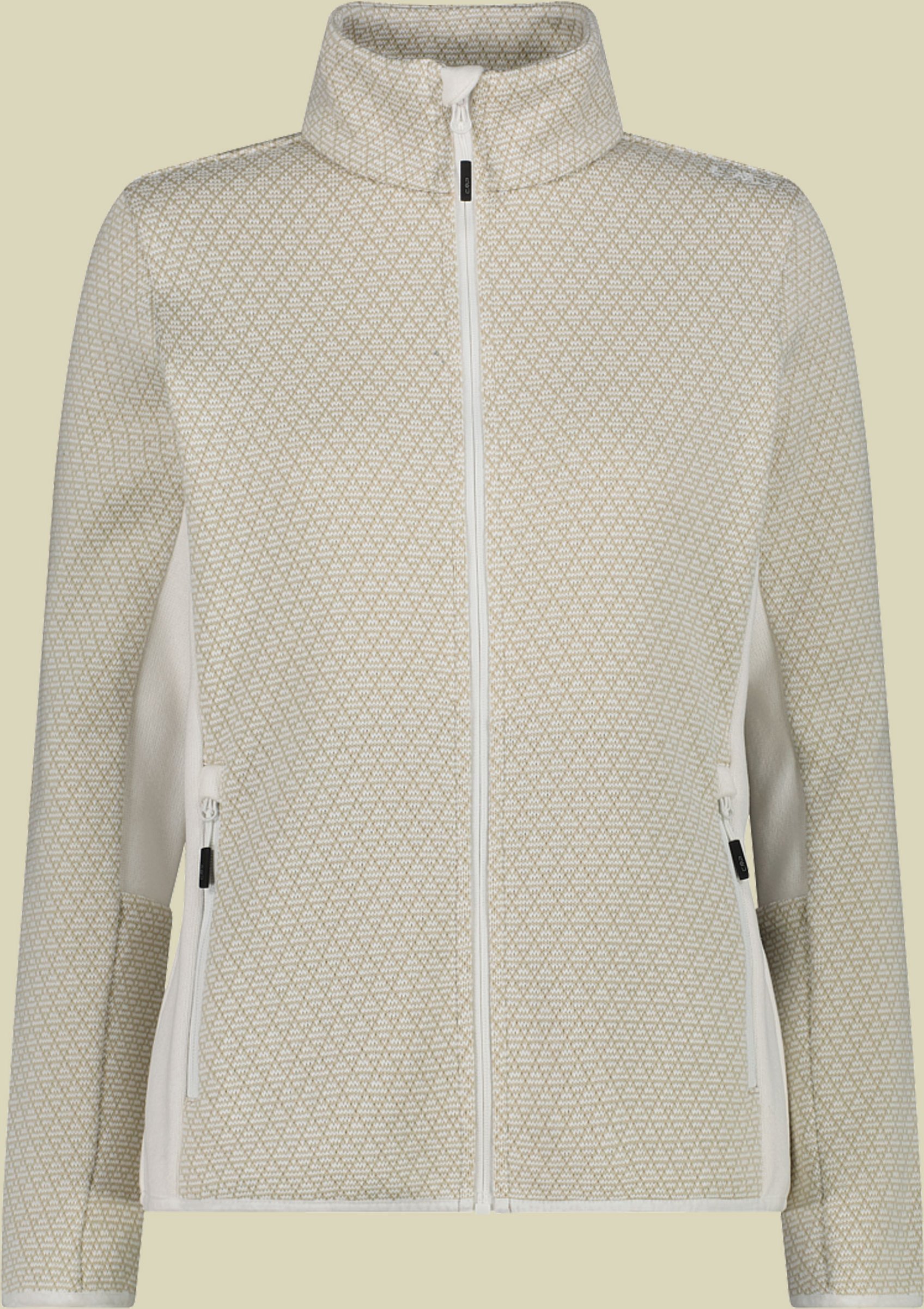 Woman Jacket Jacquard Knitted 42 beige - Farbe b.co gesso vaniglia