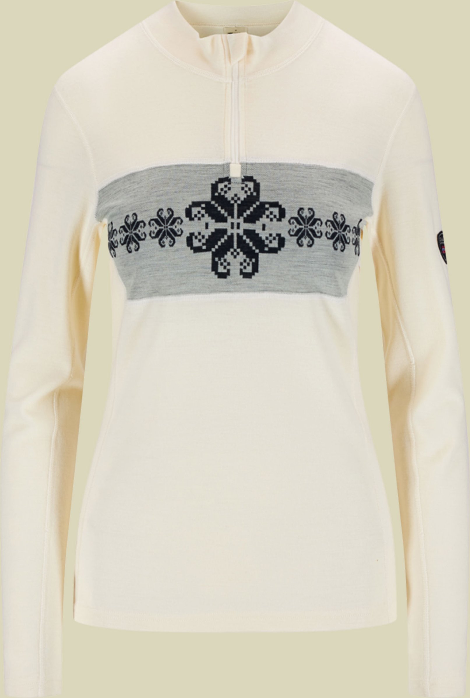 Falkeberg Baselayer Half Zip Women L beige - Farbe offwhite navy