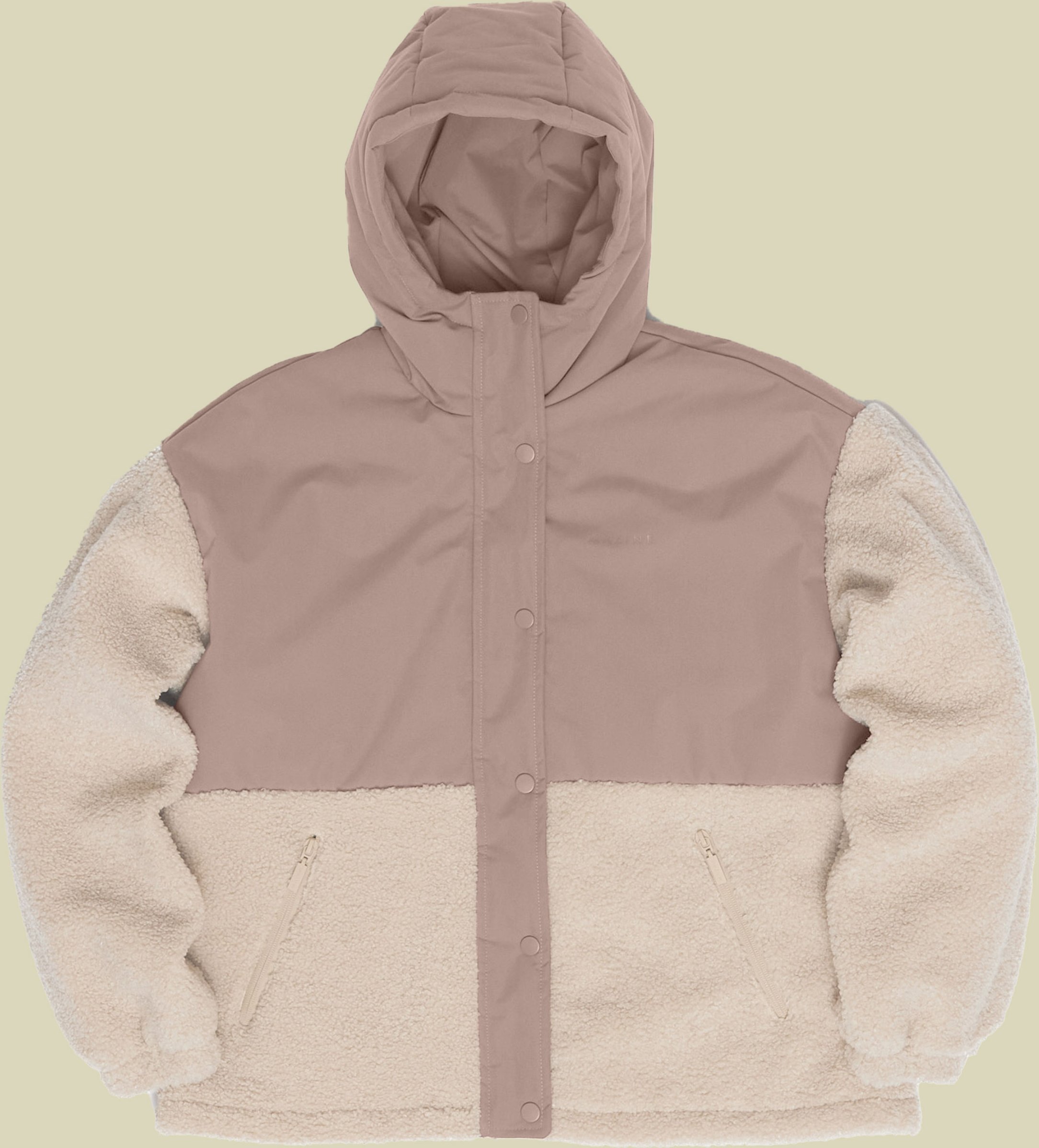 Thumbnail - Fabric Blocking Jacket Women L braun - Farbe grey brown/natural
