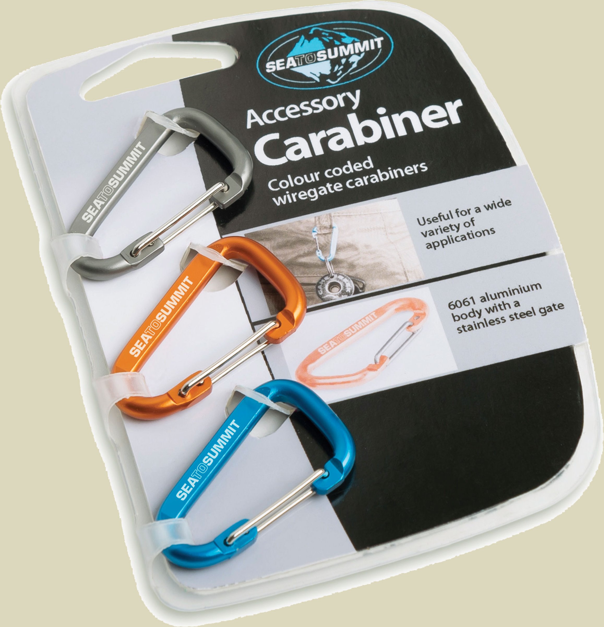 Accessory Carabiner 3-er Pack grey-orange-blue