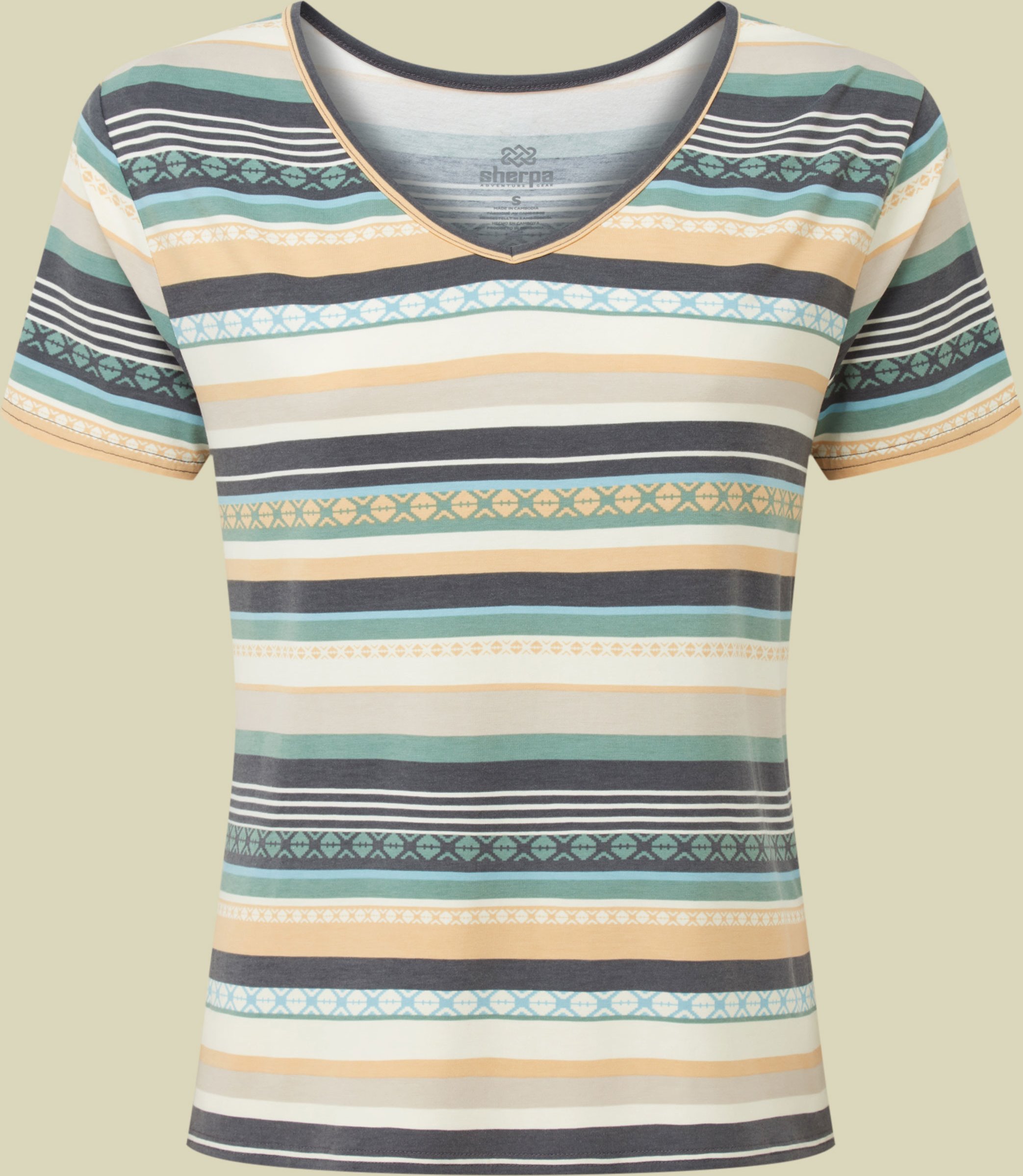 Neha V-Neck Tee S mehrfarbig - Farbe black indreni