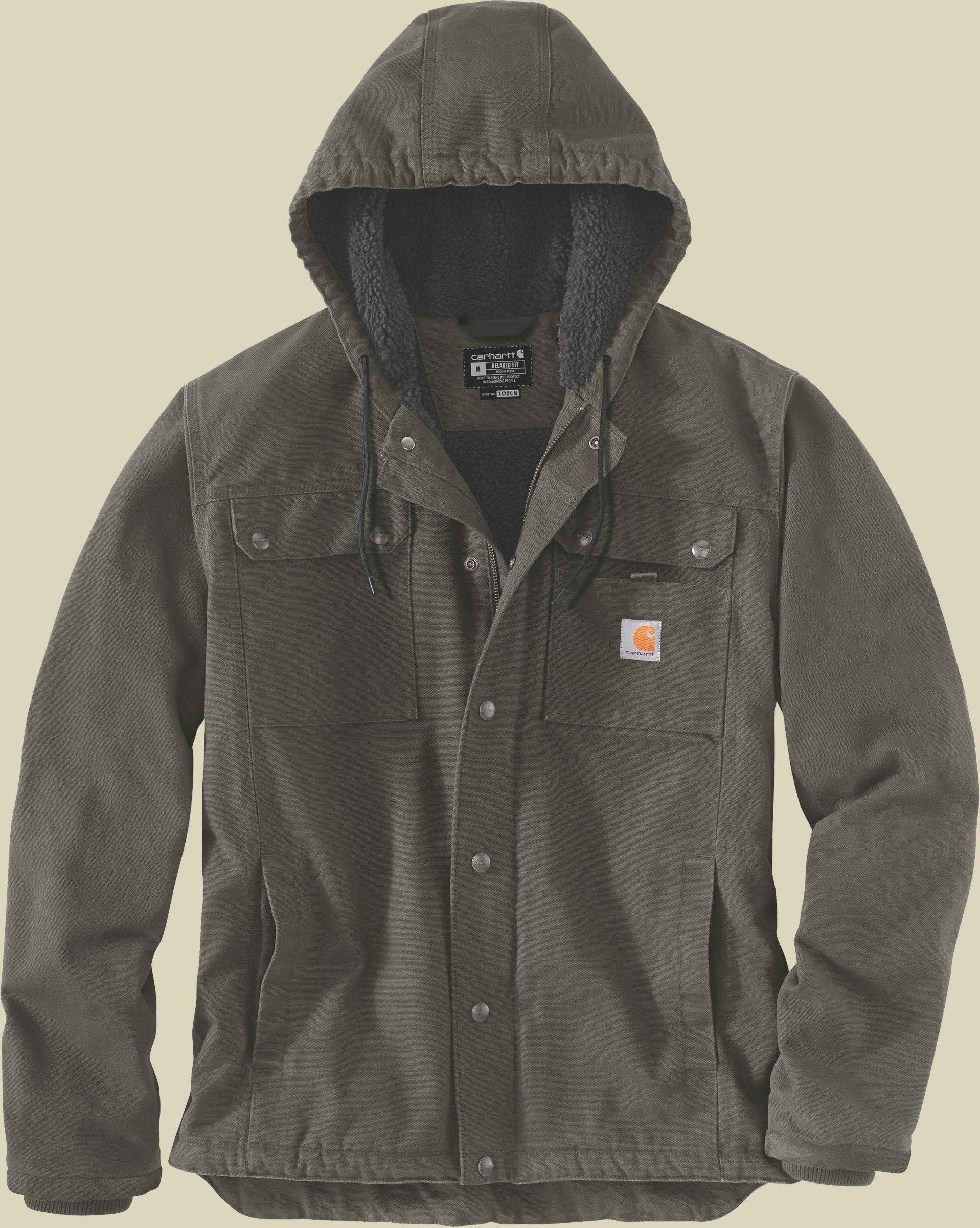 Washed Duck Sherpa-Lined Utility Jacket Men S grün - moss