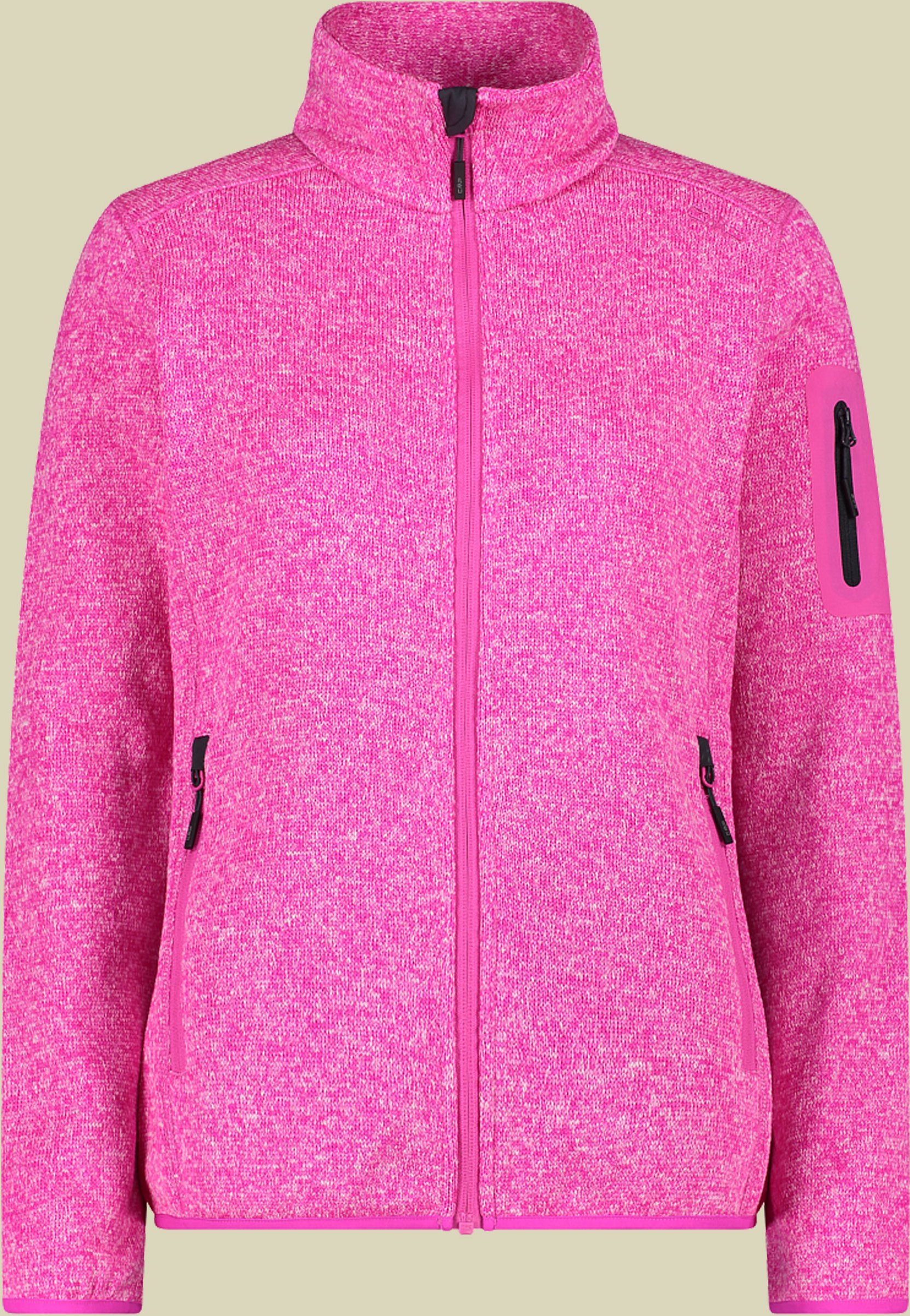 Woman Knitted Melange Fleece Jacket 3H14746 mehrfarbig 36 - Farbe festival-antracite