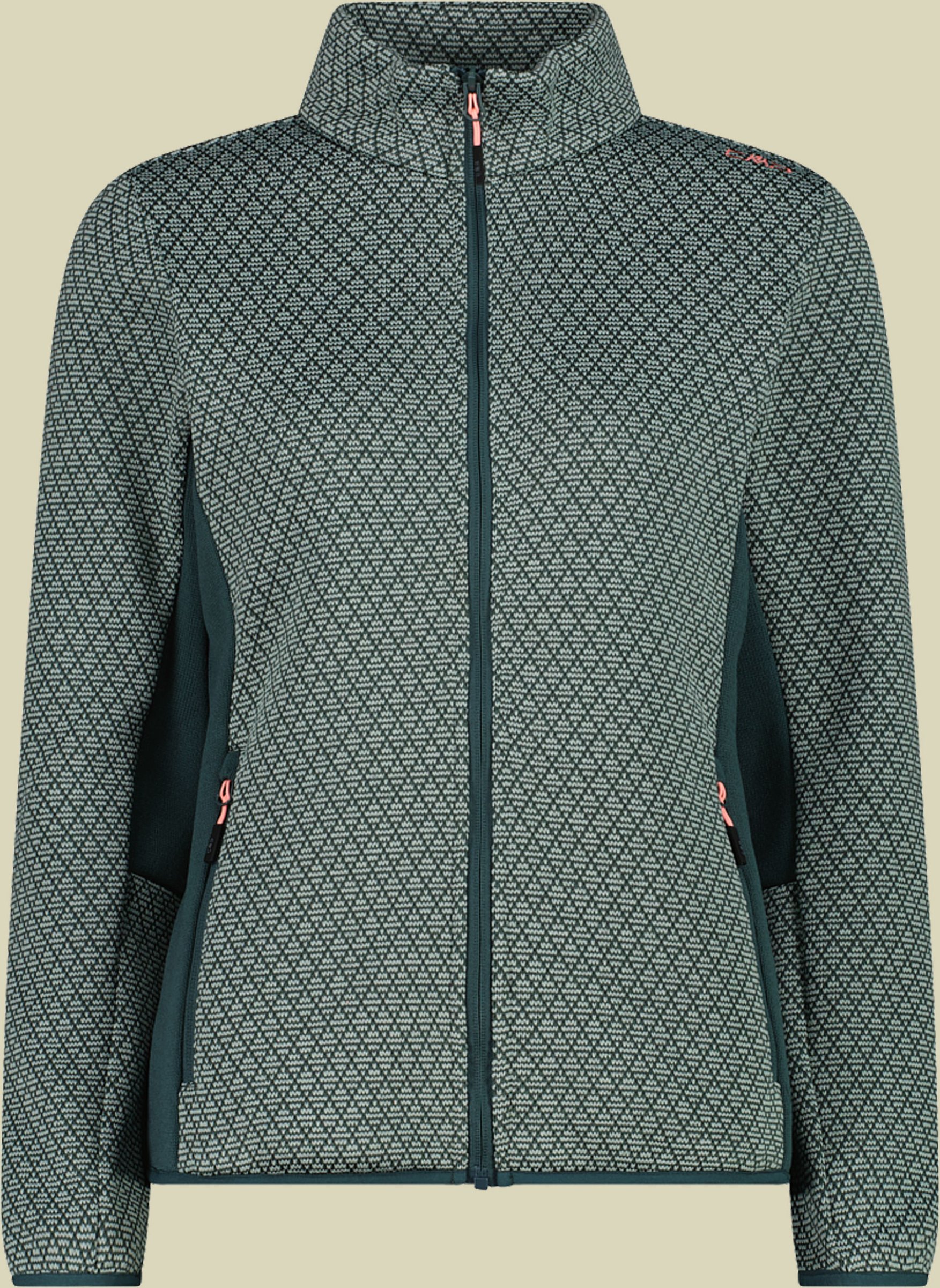 Woman Jacket Jacquard Knitted 42 grün - Farbe jade trek green