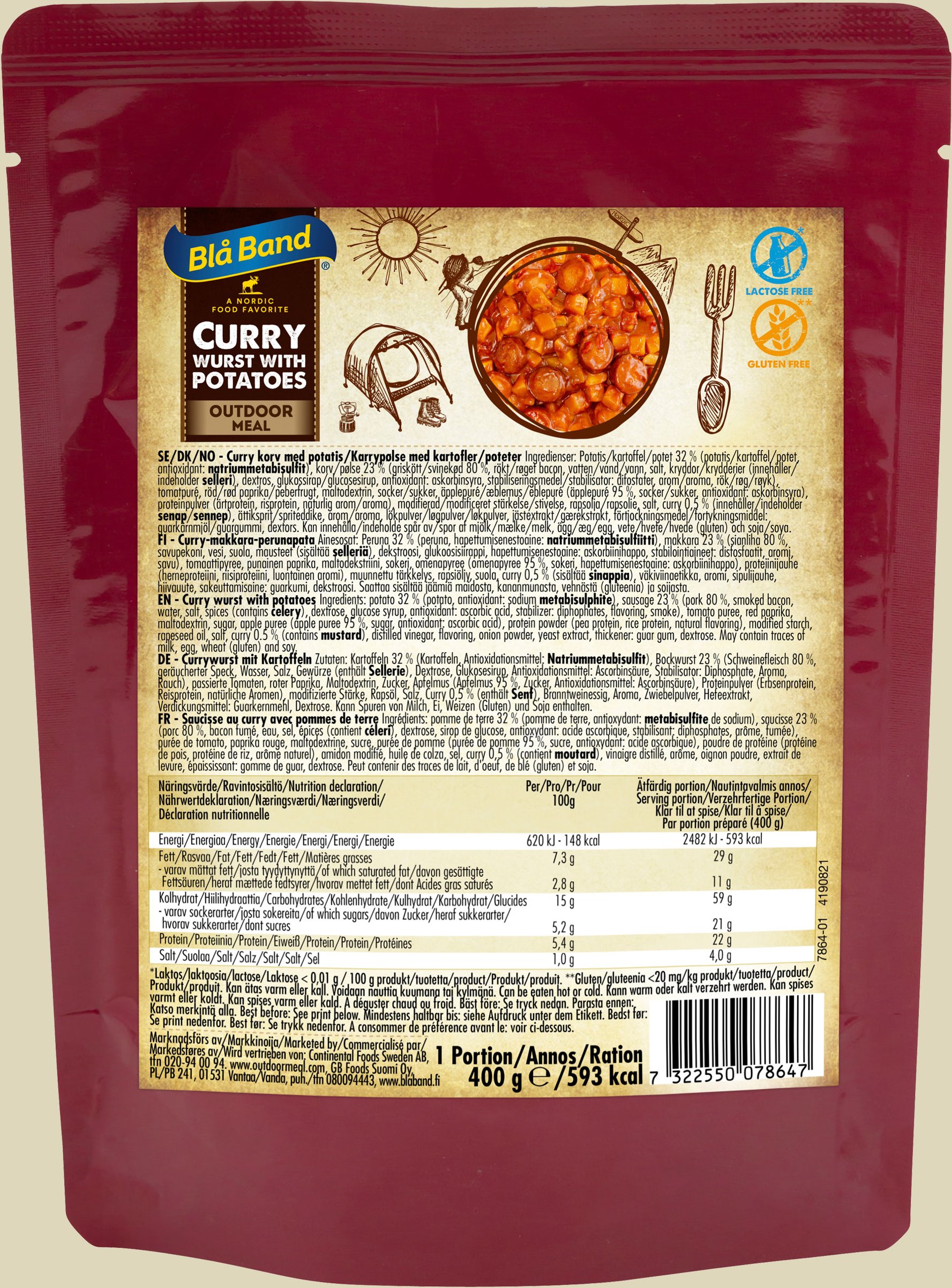 Thumbnail - Curry Wurst with Potatoes 430g 593 kcal