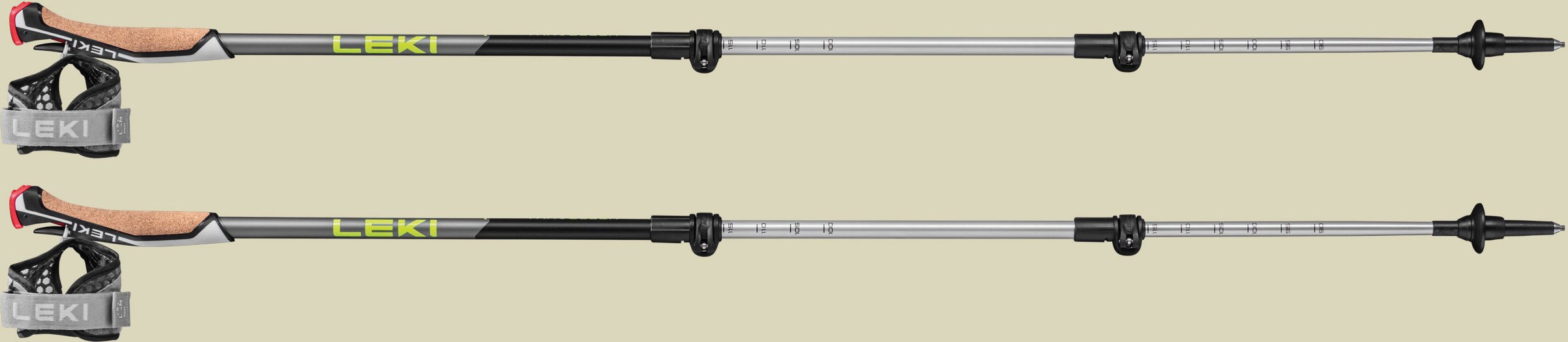 Traveller Alu Länge 90-130 cm Farbe black-silvergray-neonyellow