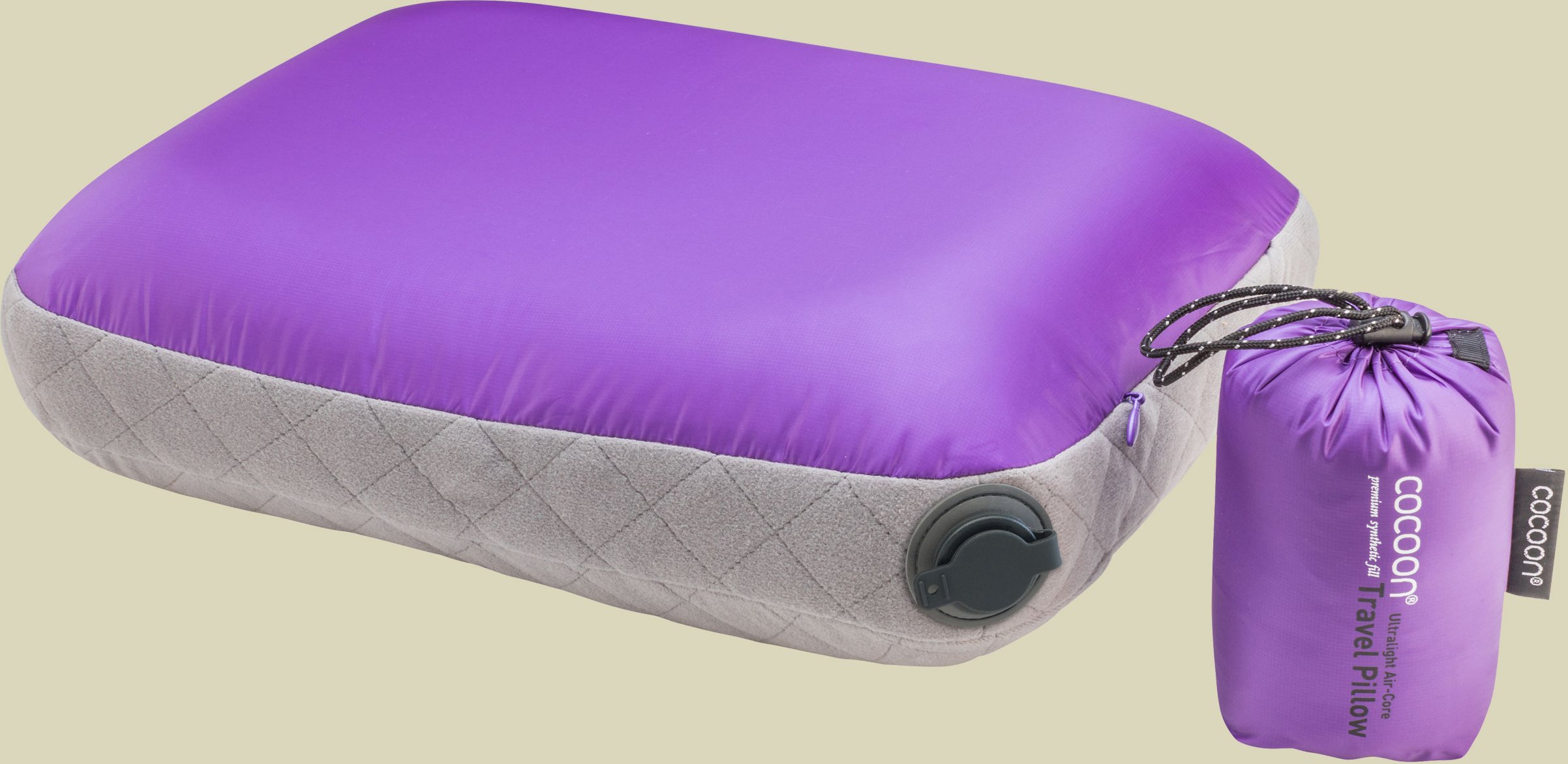 Air-Core Pillow Ultralight Größe 40 cm x 55 cm Farbe purple/grey