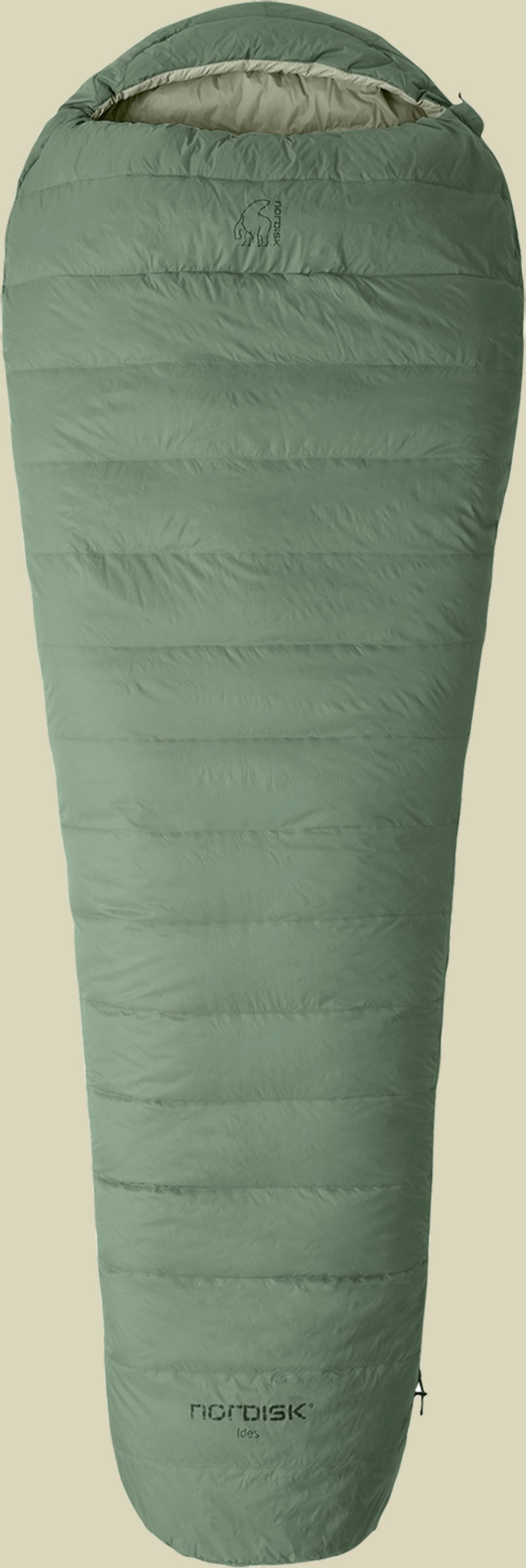 Ides +5° Mummy Sleeping Bag 175 cm (M) links - Farbe hedge green / reseda