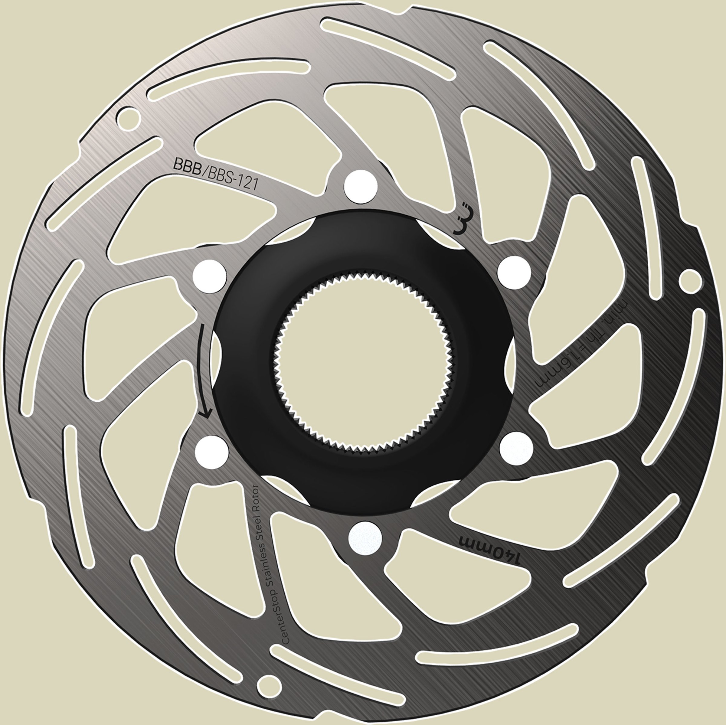 BBS-121 Bremsscheibe CenterStop 140 mm Farbe silber