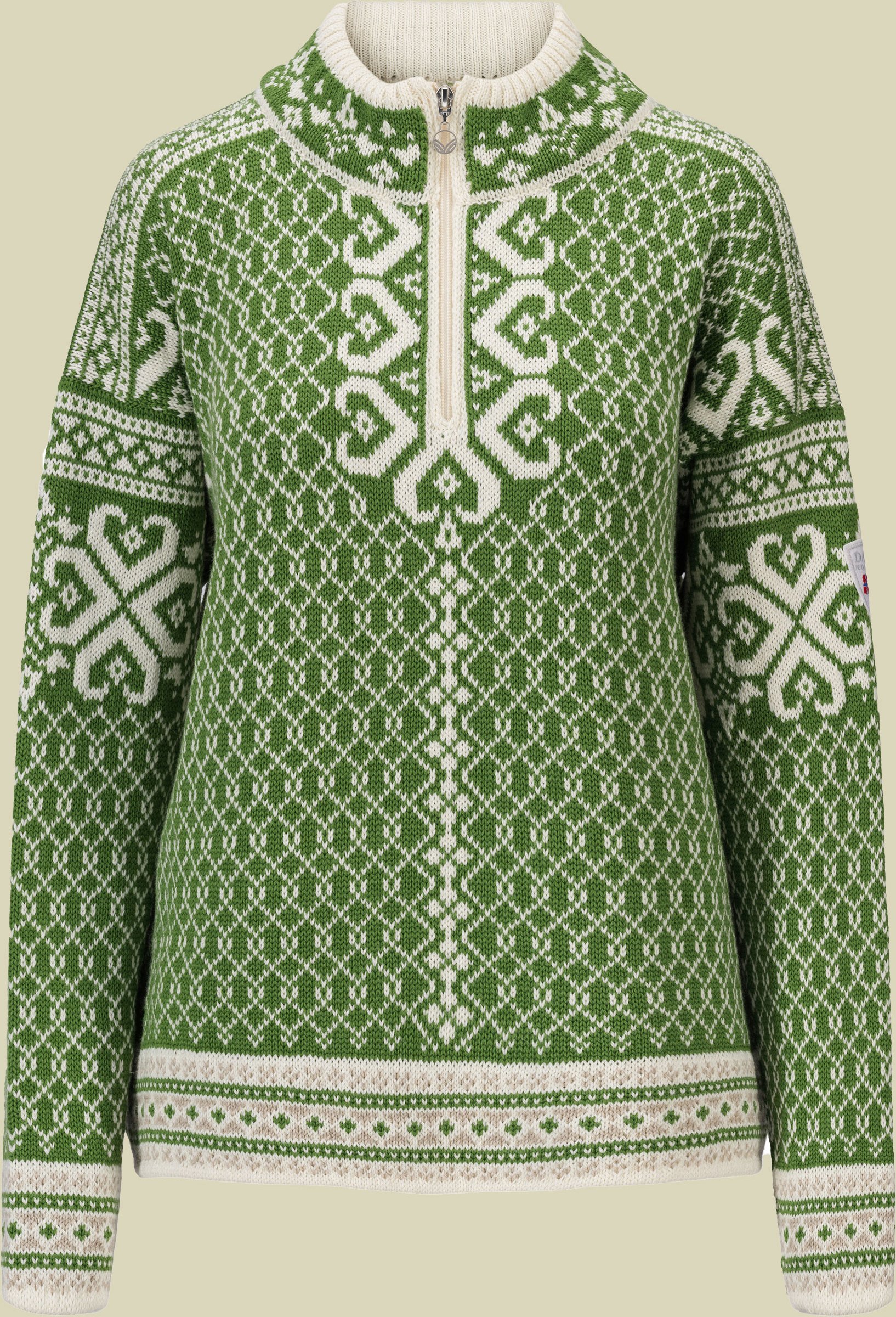 Leknes Sweater Women M grün - spring green/off white/sand mel