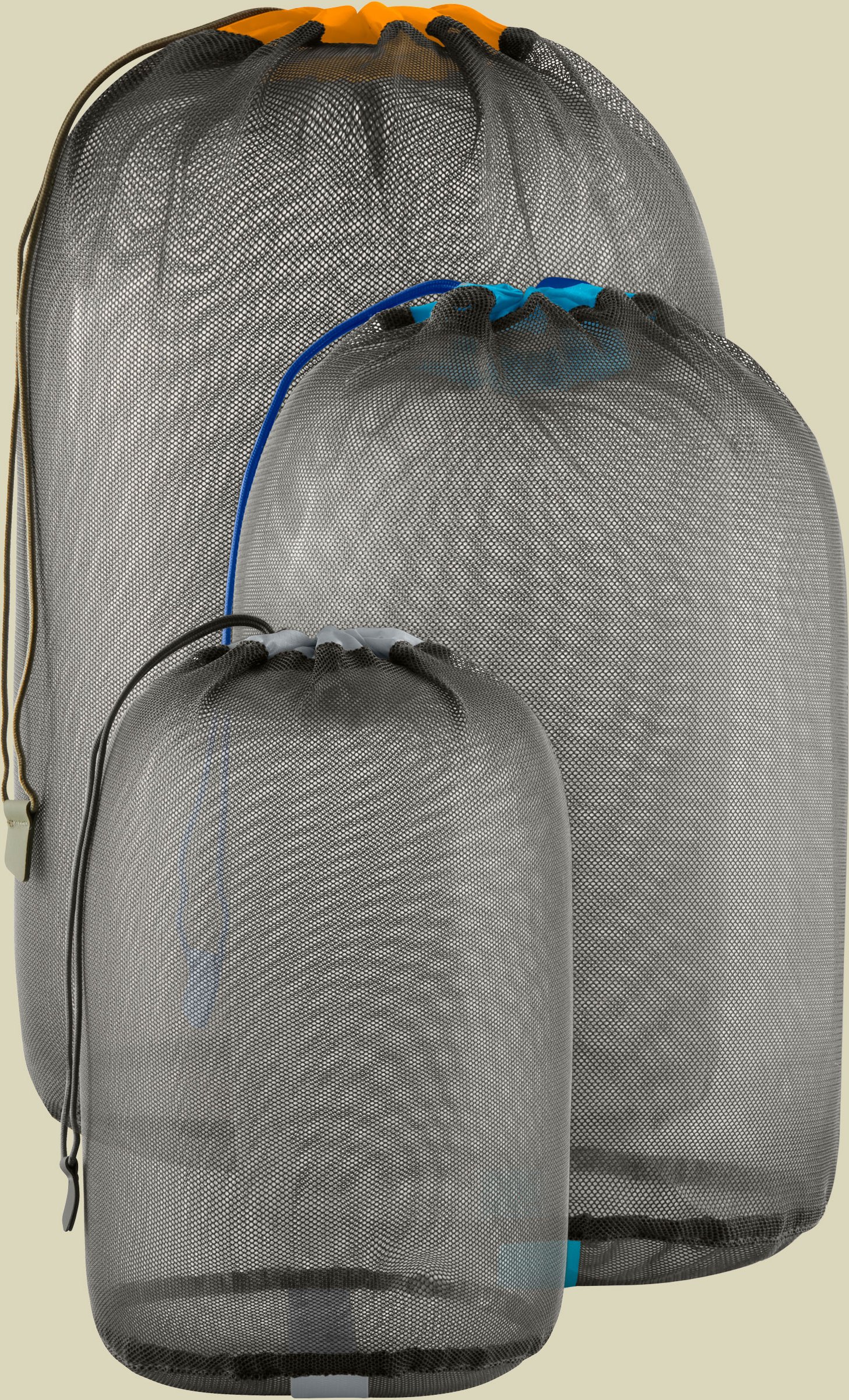 Mesh Stuff Sack Set grau - beluga 5, 8, 13L multi-color