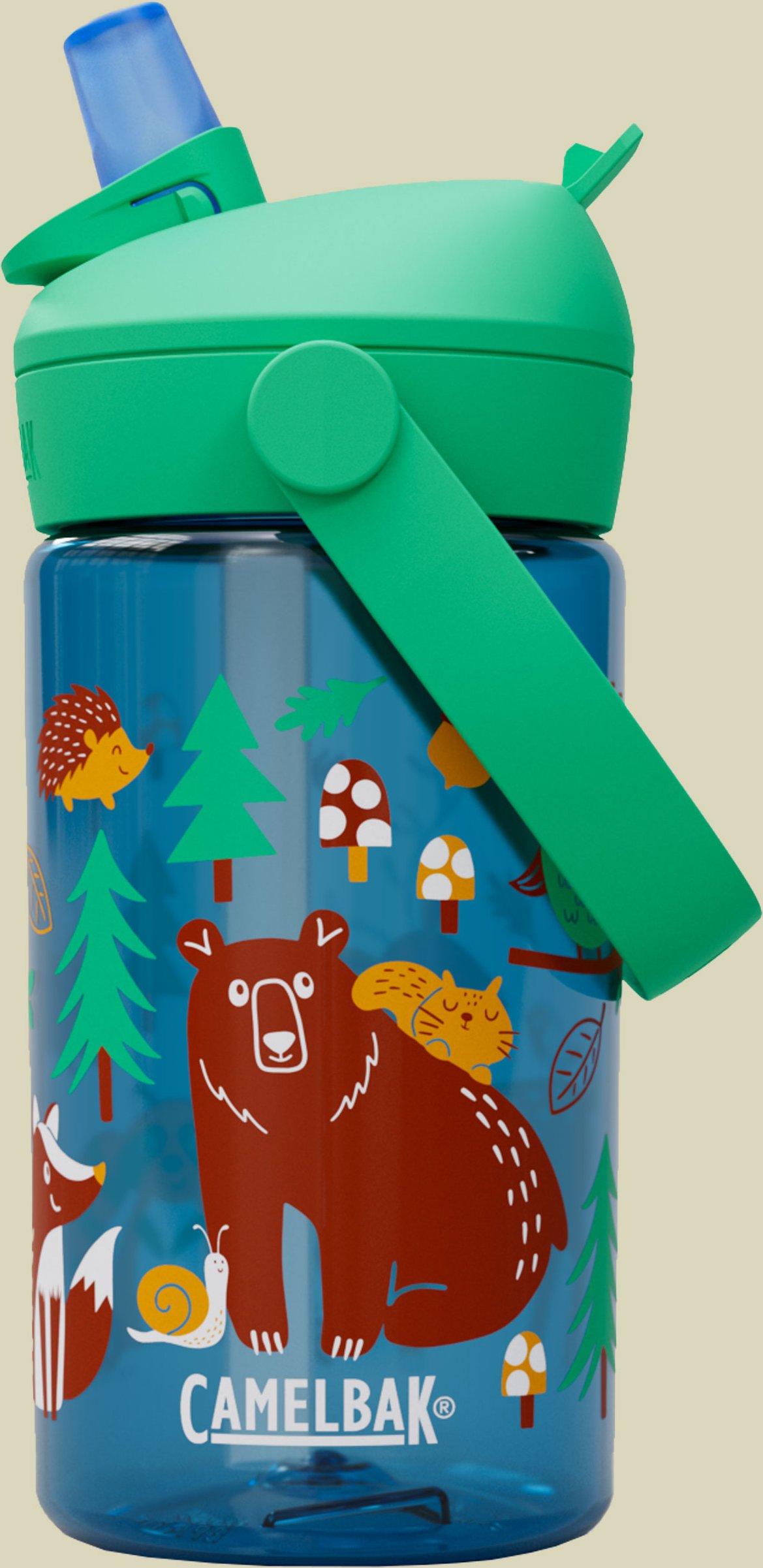 Thrive Flip Straw Kids 0,4 L mehrfarbig grün - friendly forest