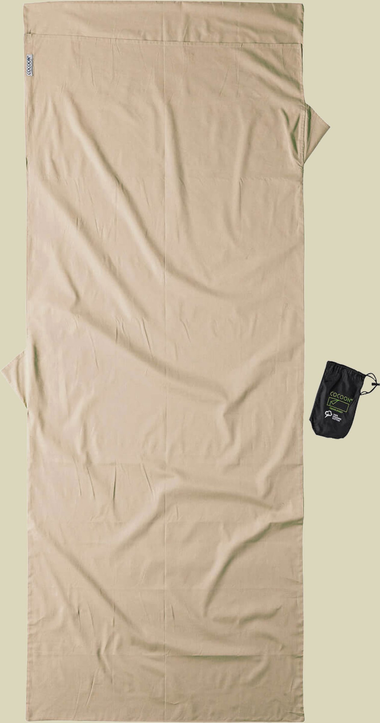 TravelSheet Organic Cotton Größe 220 x 90 cm Farbe earth