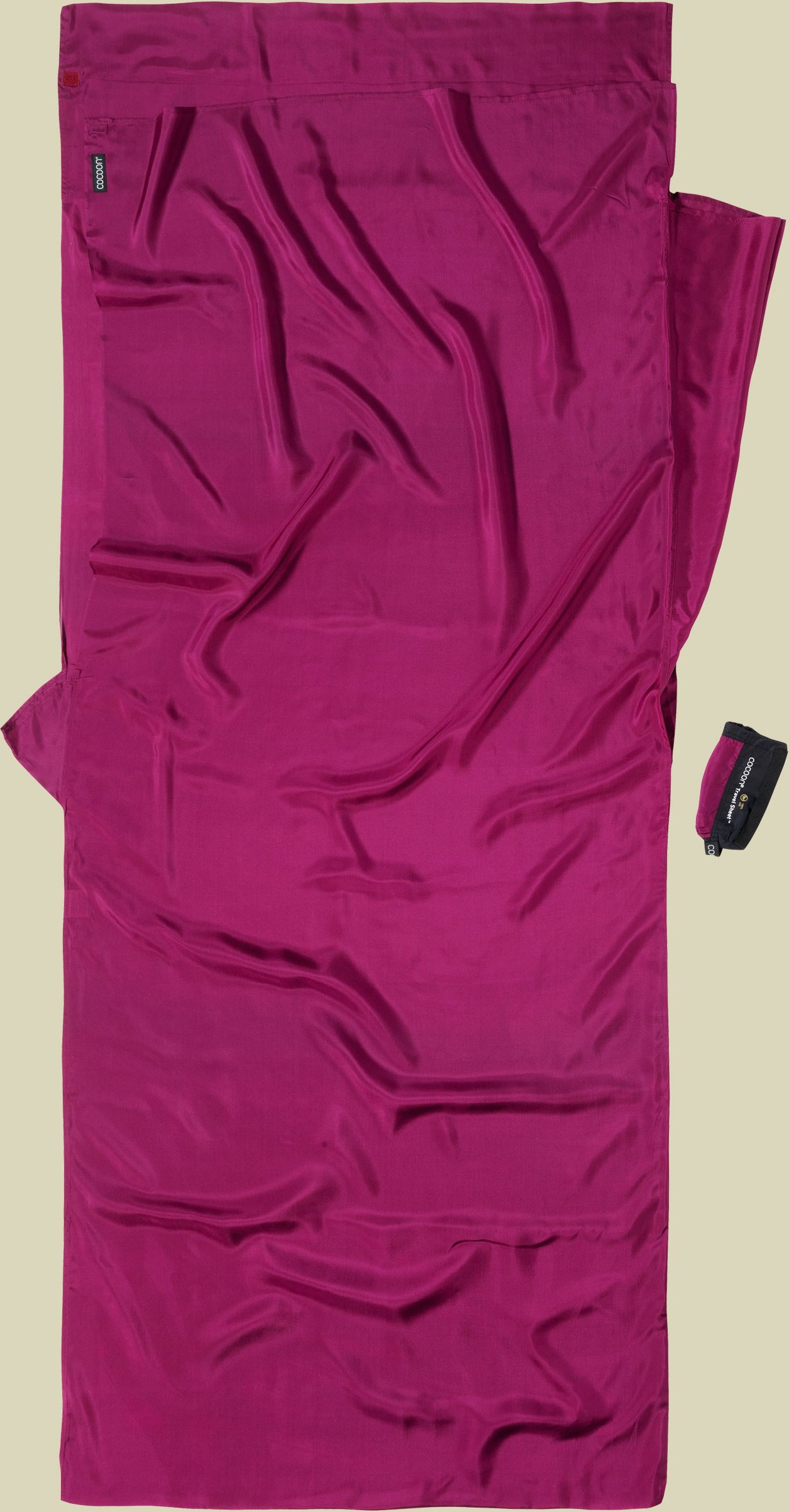 TravelSheet Seide Größe 220 x 90 cm Farbe mulberry red