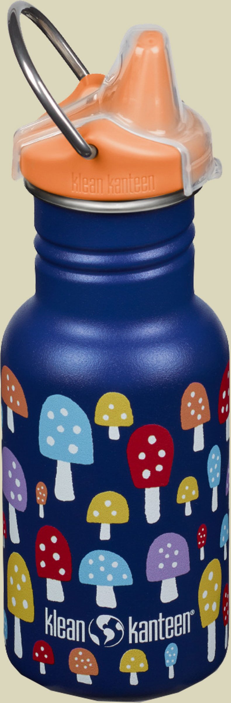 Kid Kanteen Classic Narrow mit Sippy Cap blau 355 - mushrooms