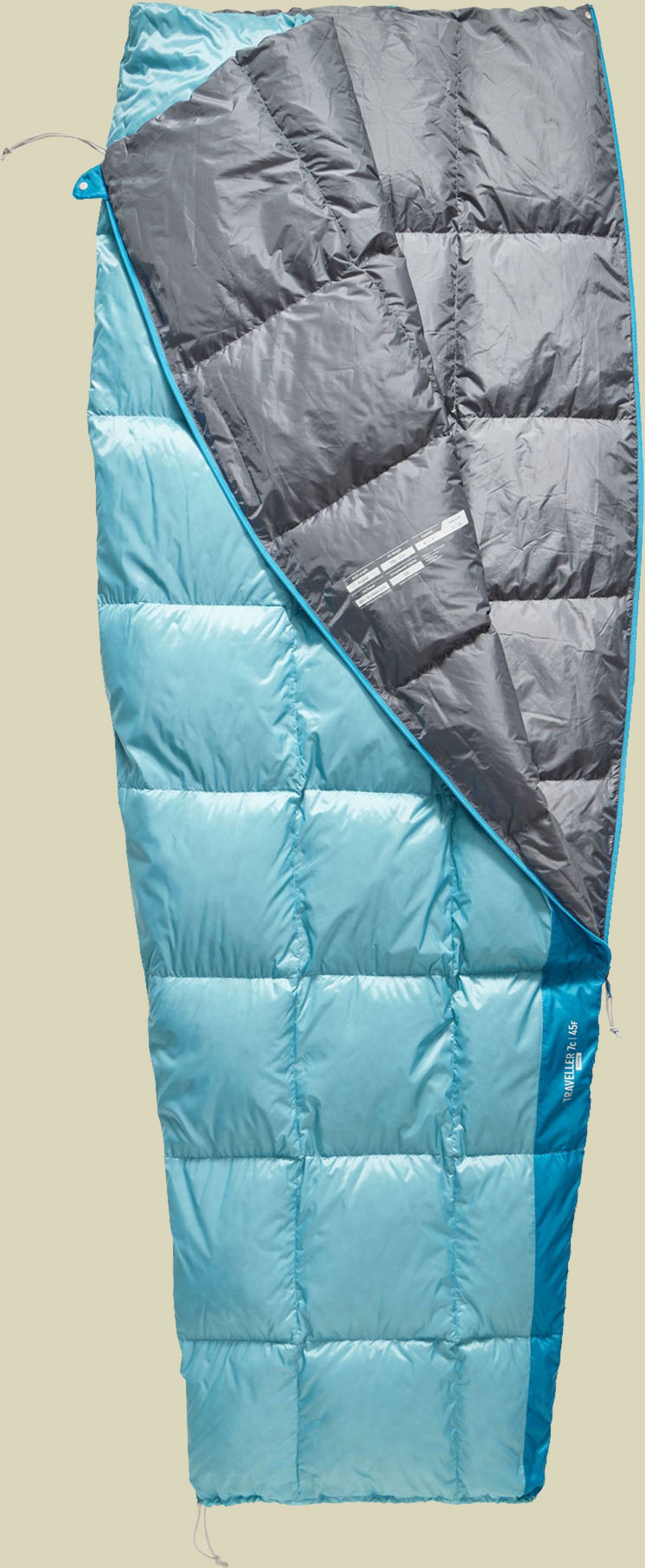 Traveller 7C Down Sleeping Bag 185 cm blau - regular aqua sea blue