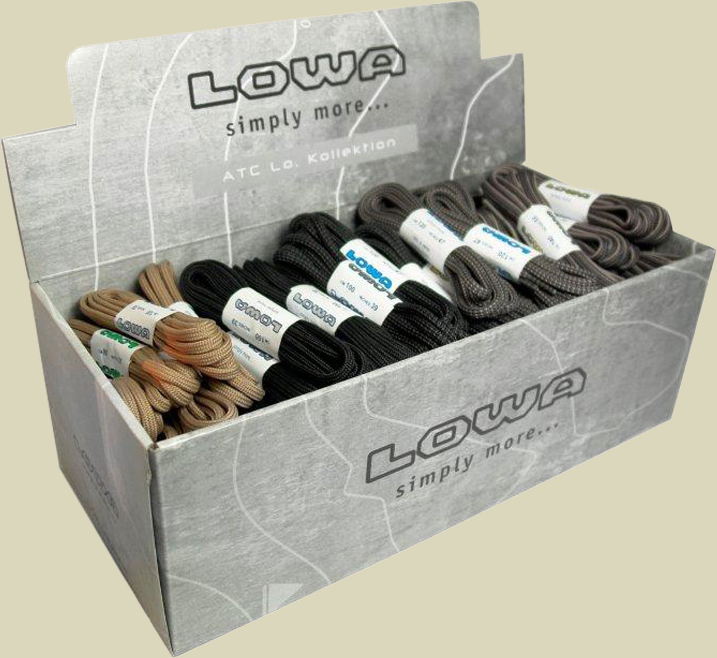 Schnürbox ATC Low - 1 Paar Schnürsenkel 100_flach schwarz