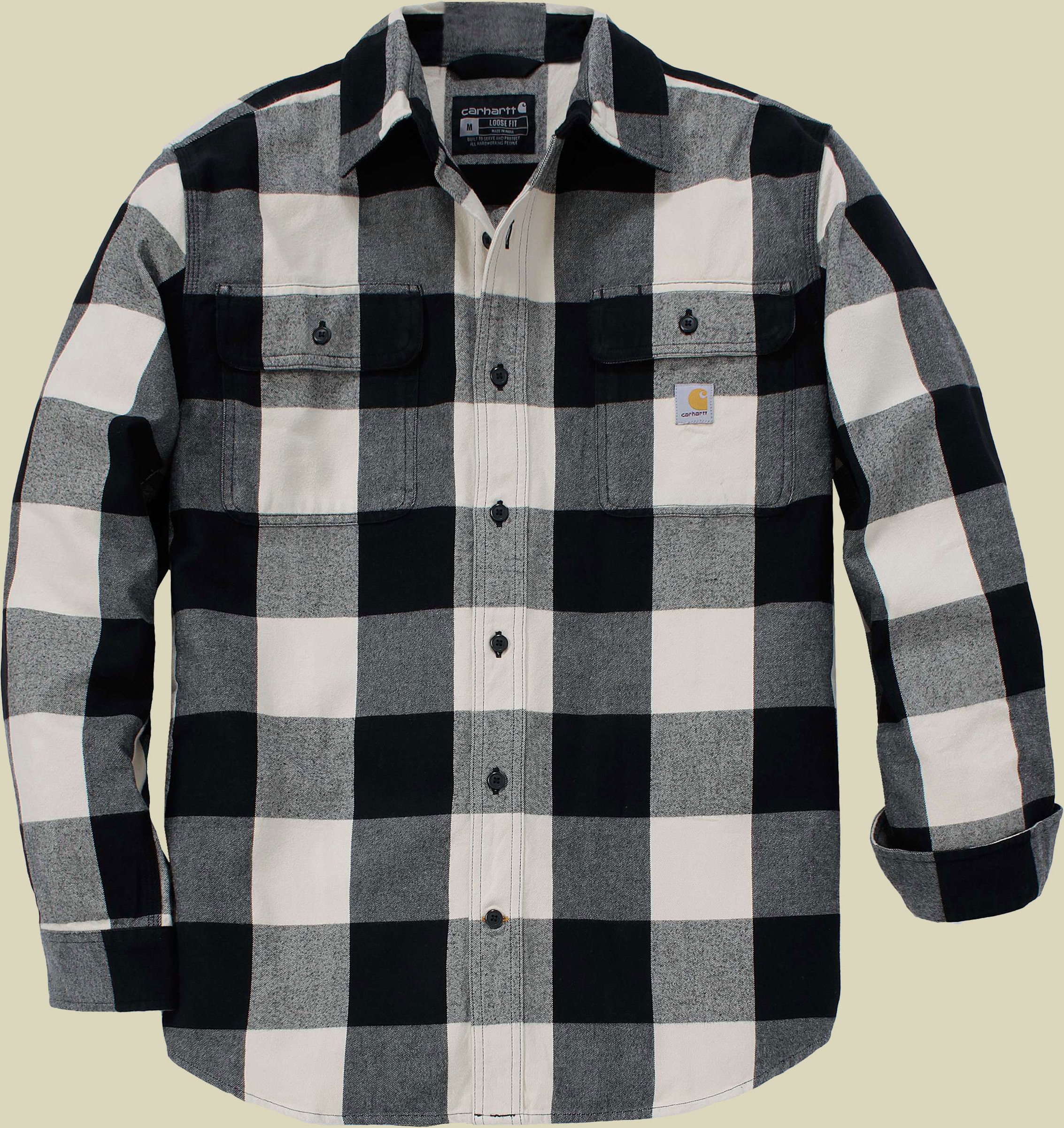 Loose Fit Heavyweight Flannel Long-Sleeve Plaid Shirt S grau - oat milk