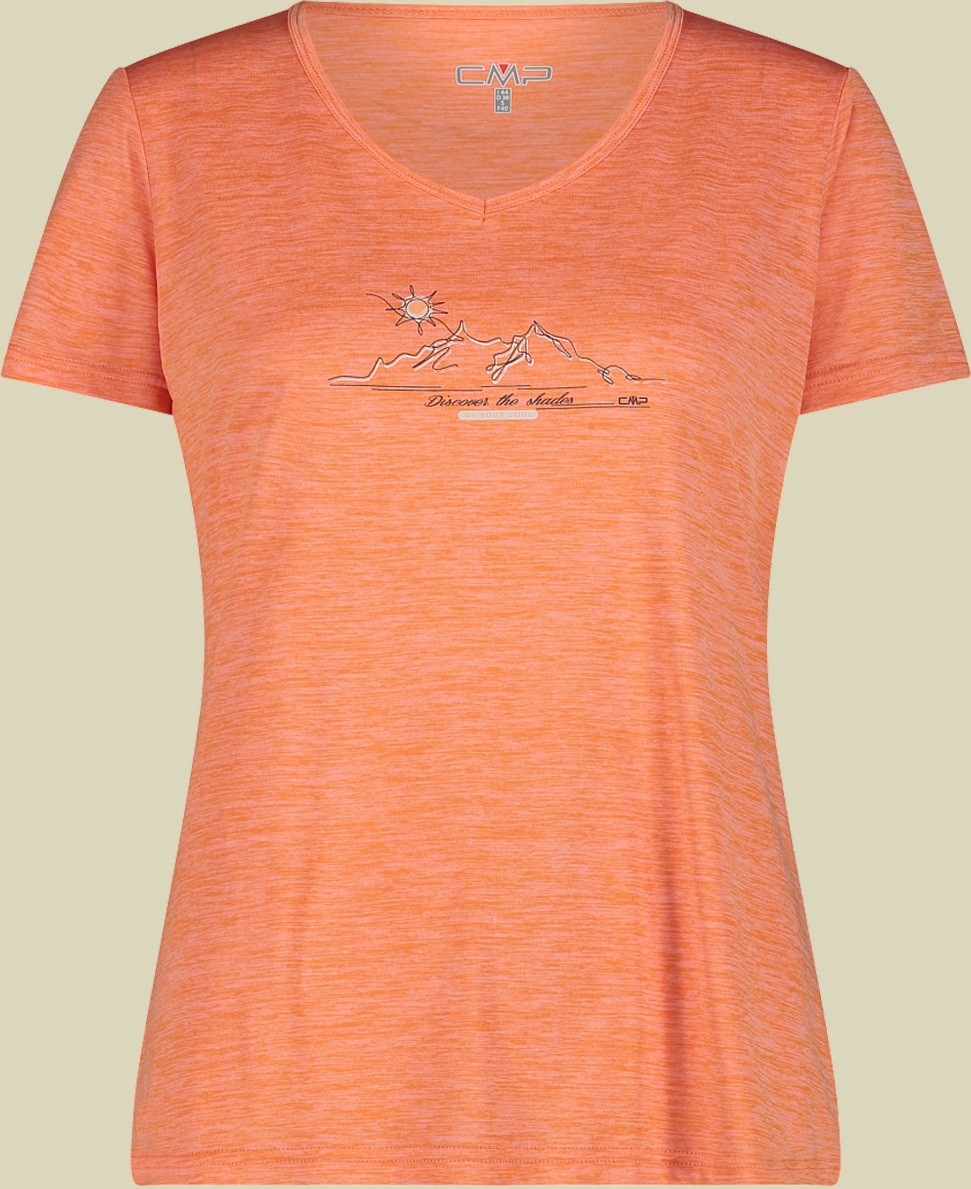 Woman T-Shirt Light Melange Jersey 39T6136 orange 36 - C697 tangeri melange