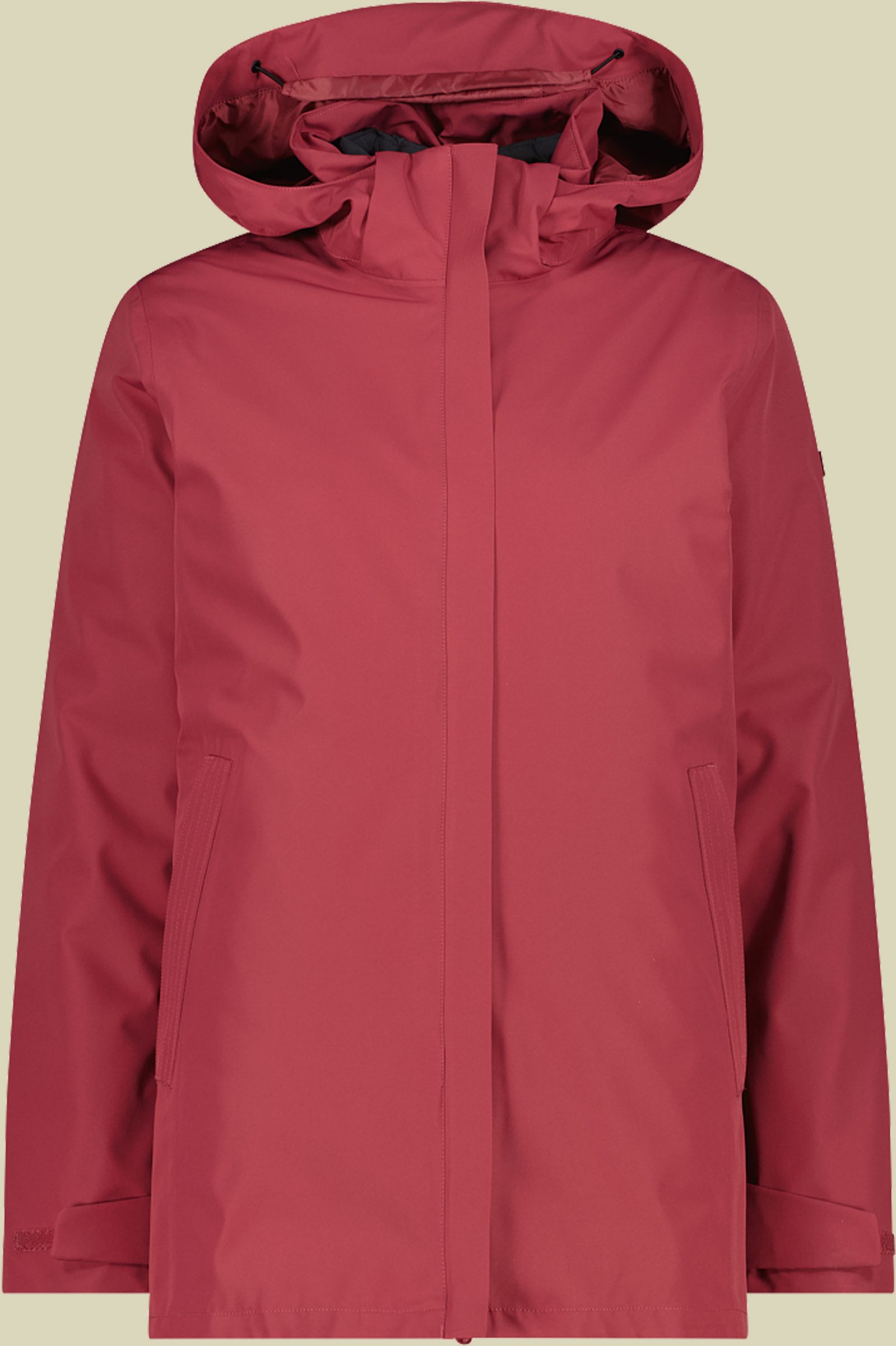 Woman Long Jacket Zip Hood Detachable Inn. Jacket 42 pink - Farbe peony