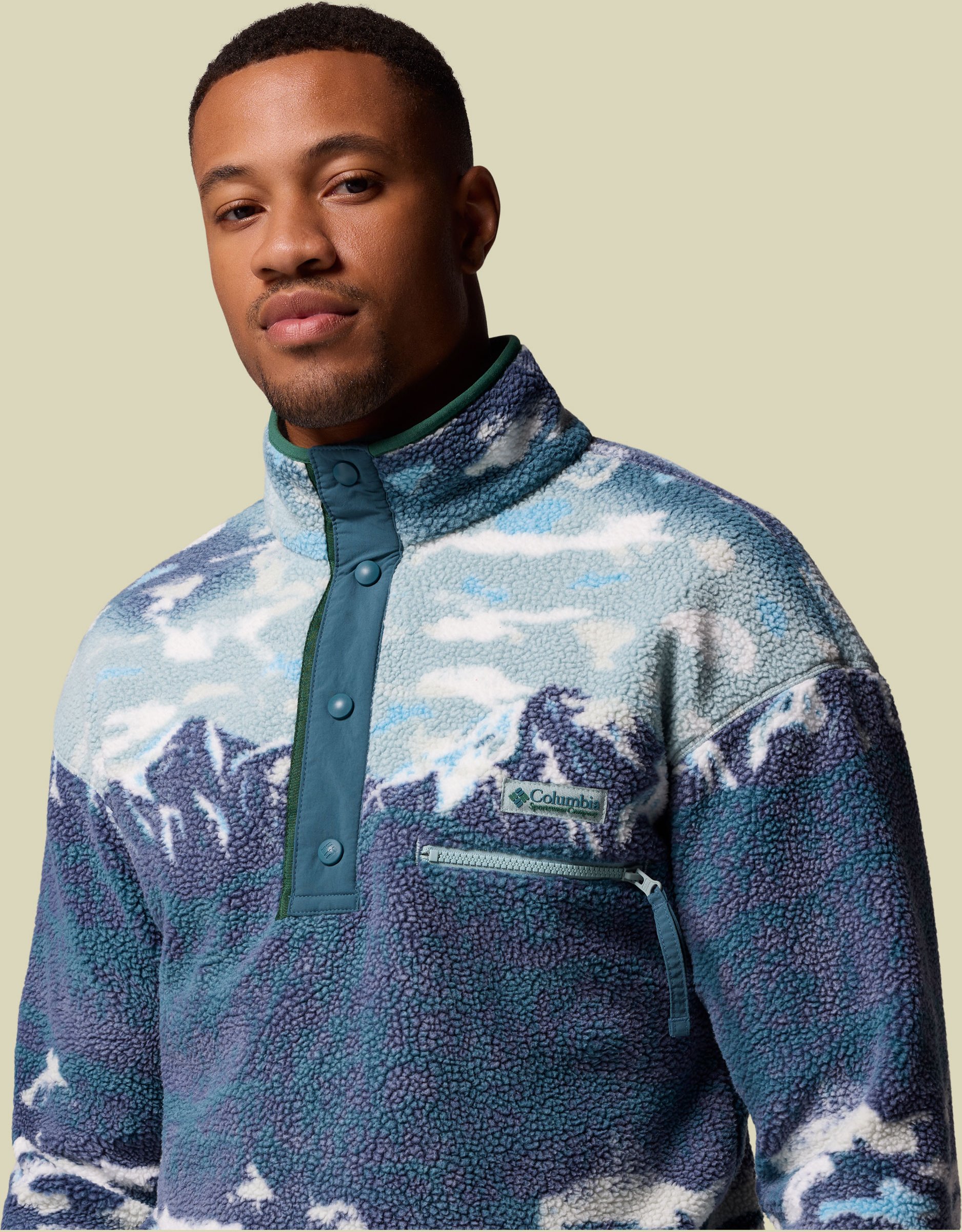 Helvetia II Printed Half Snap Fleece Men XL mehrfarbig blau - Farbe crushed blue sisters