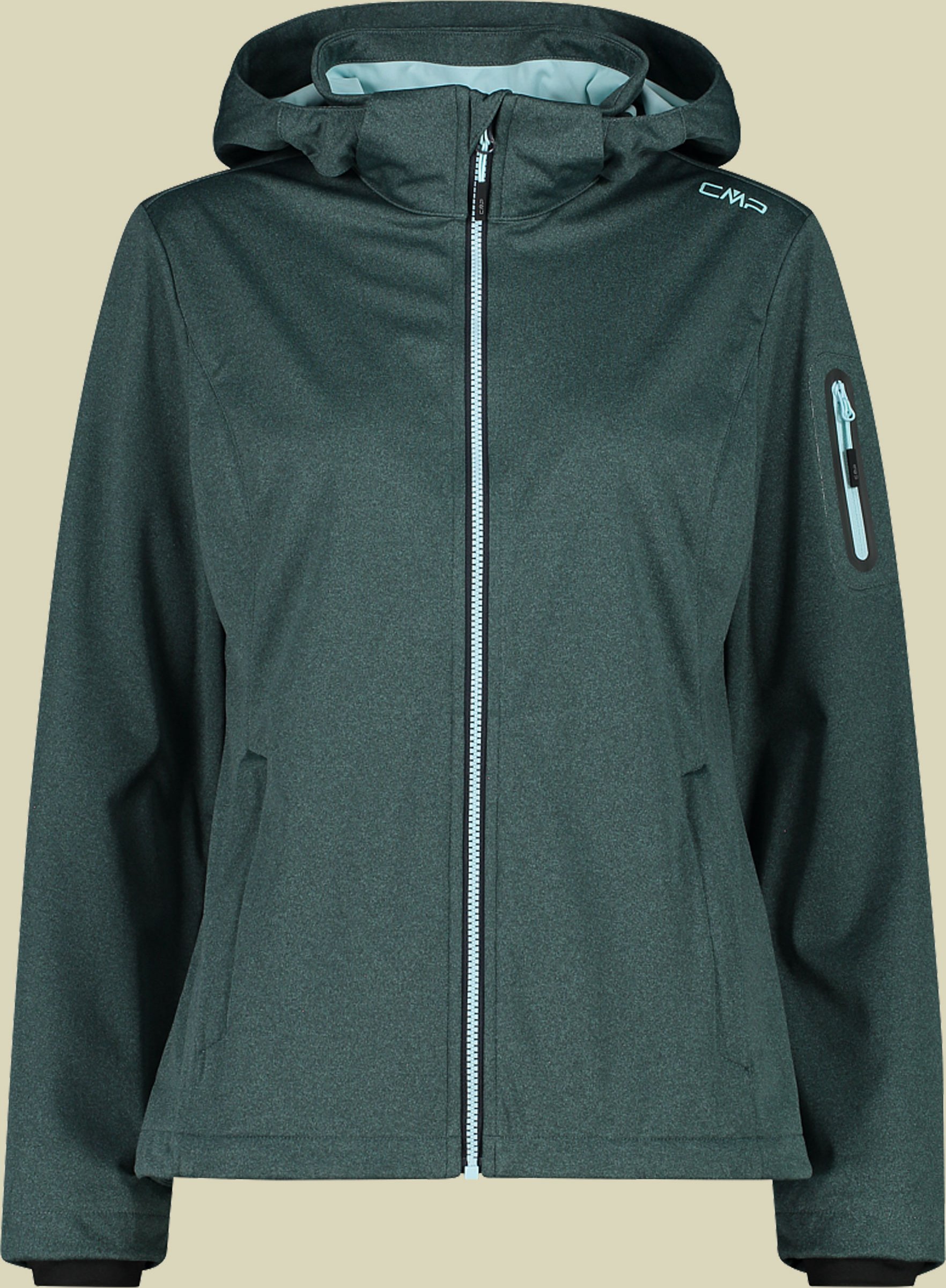Woman Jacket Zip Hood Light Softshell M 39A5016M grün 42- 13ET darker agave
