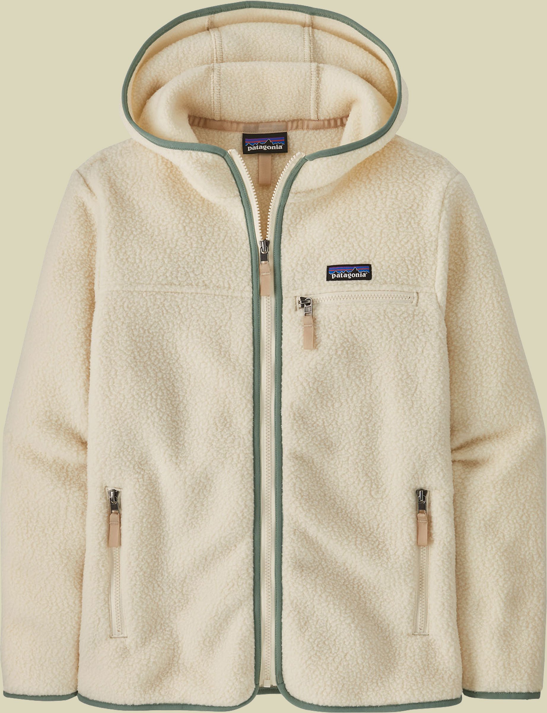 Retro Pile Hoody Women beige L - natural w/ellwood green