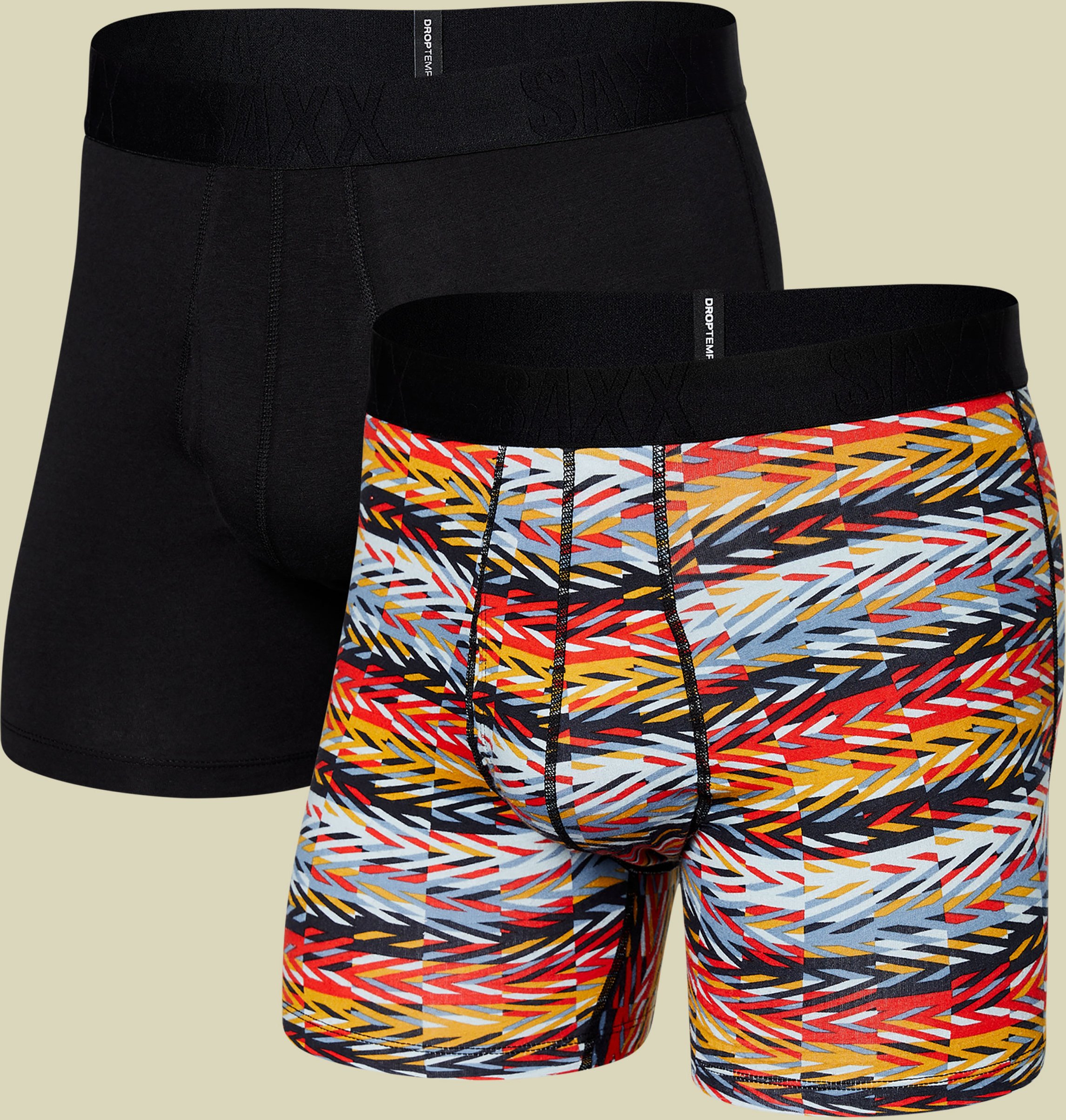 Droptemp Cooling Cotton Boxer Brief Fly 2pk S mehrfarbig - back & forth/black