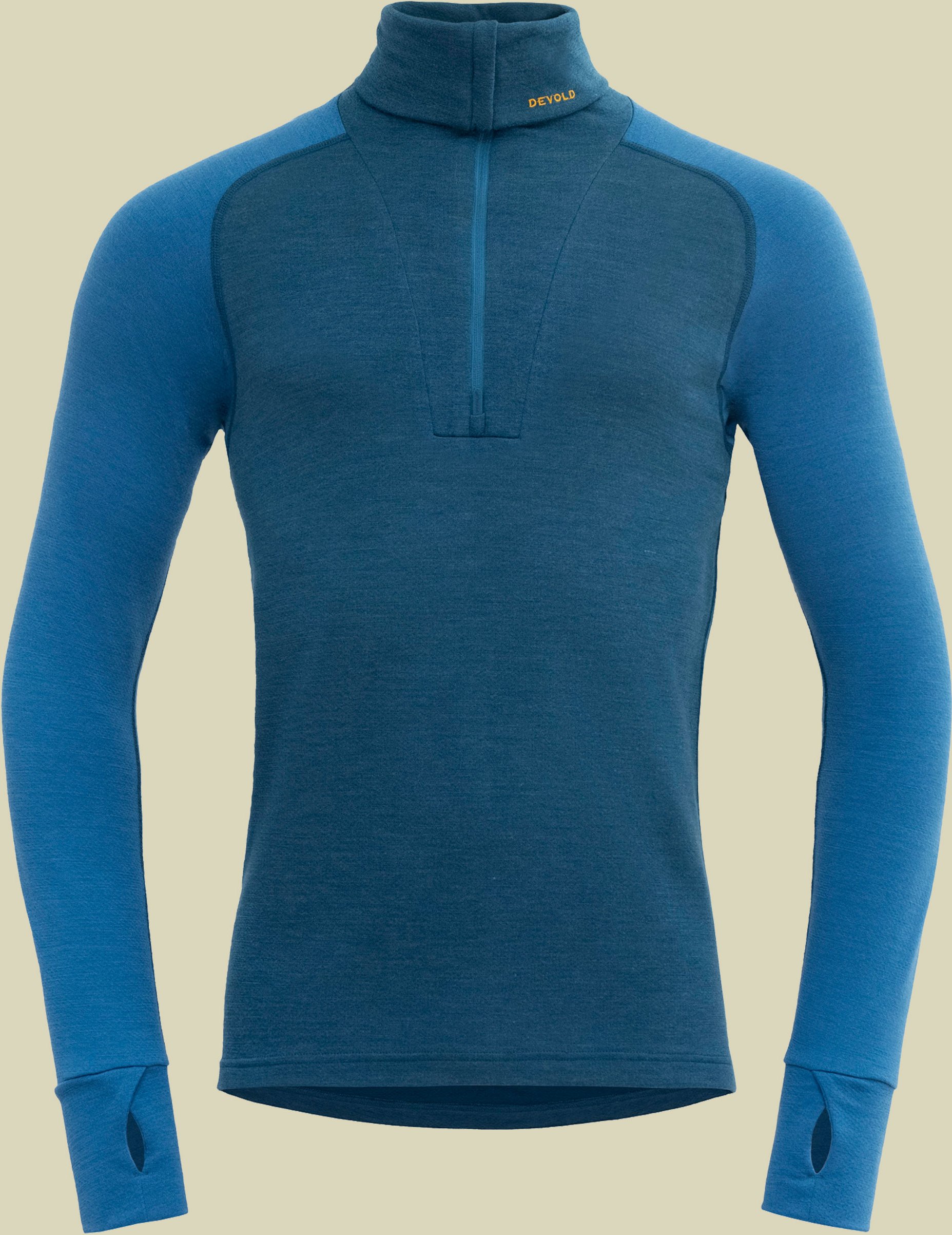Expedition Merino Silk Zip Man L blau - flood/blue