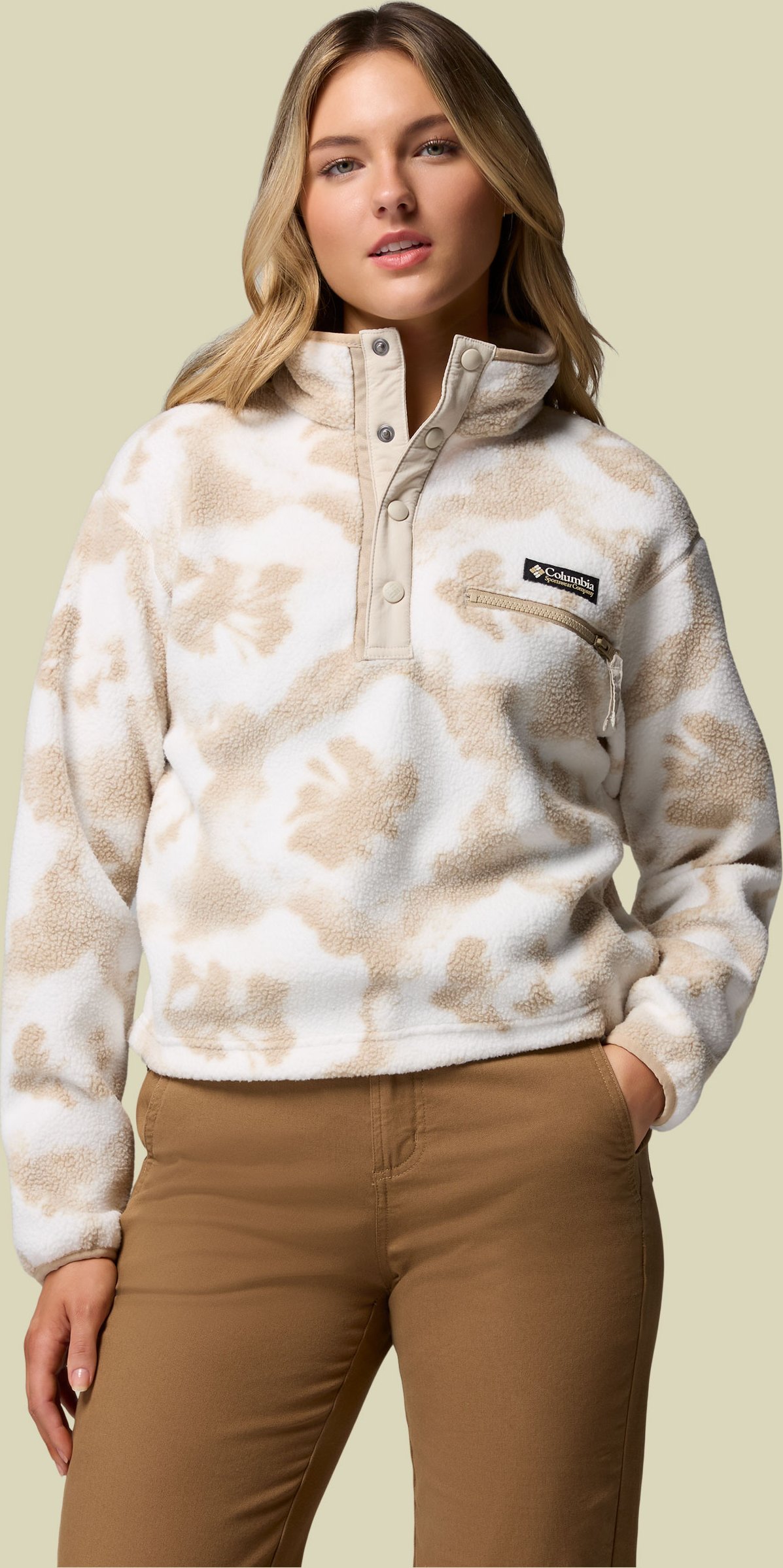 Helvetia II Printed Cropped Half Snap Women M mehrfarbig beige - sea salt,spray