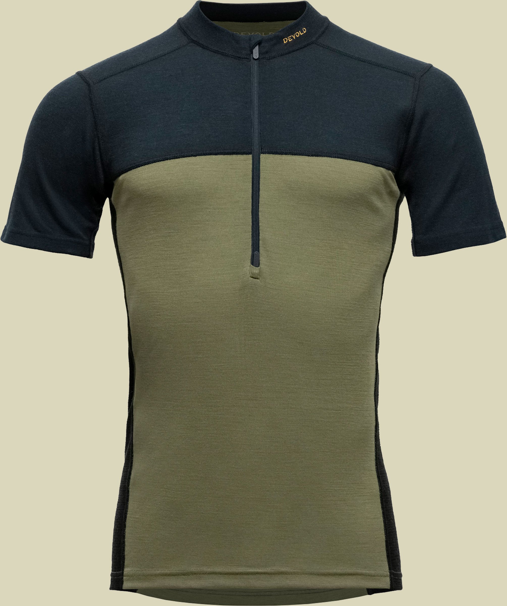 Lauparen Merino 190 Zip Tee Man S grün - ink/lichen/black