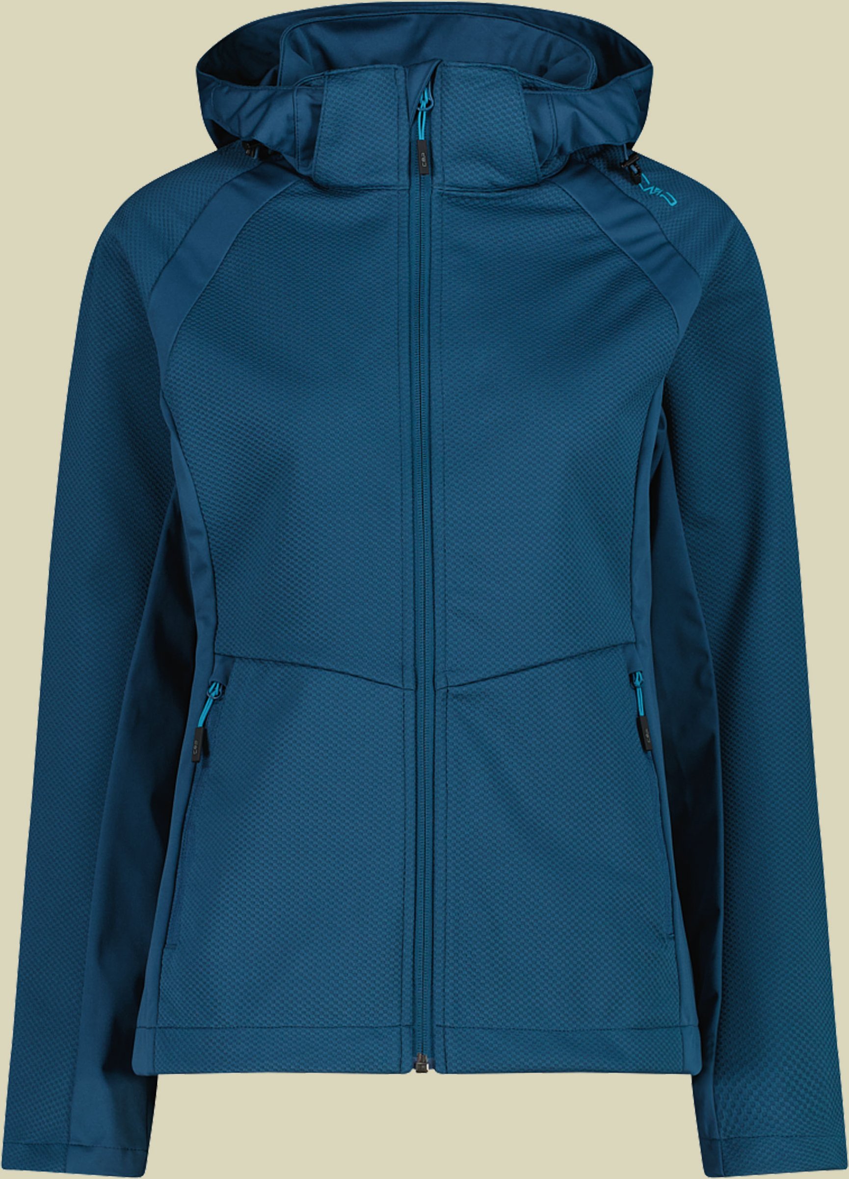 Woman Zip Hood Jacquard Softshelljacke 35A5216 40 blau - M778 night