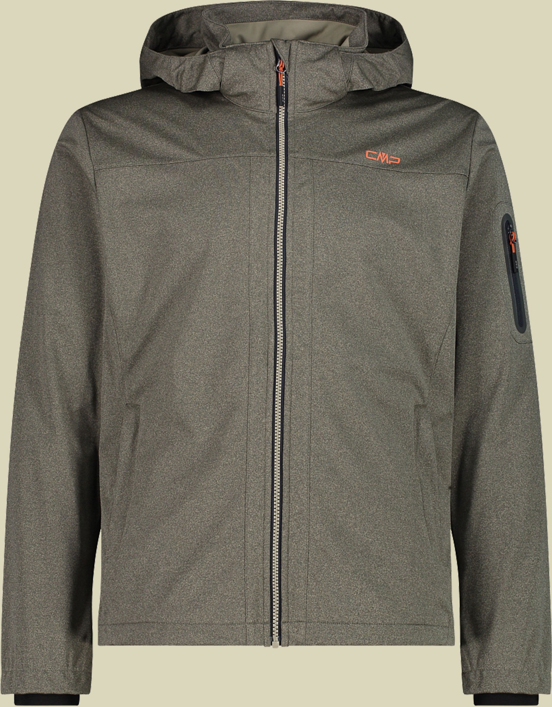 Man Jacket Zip Hood Light Softshell 39A5027 grün 54 - E651 sage melange