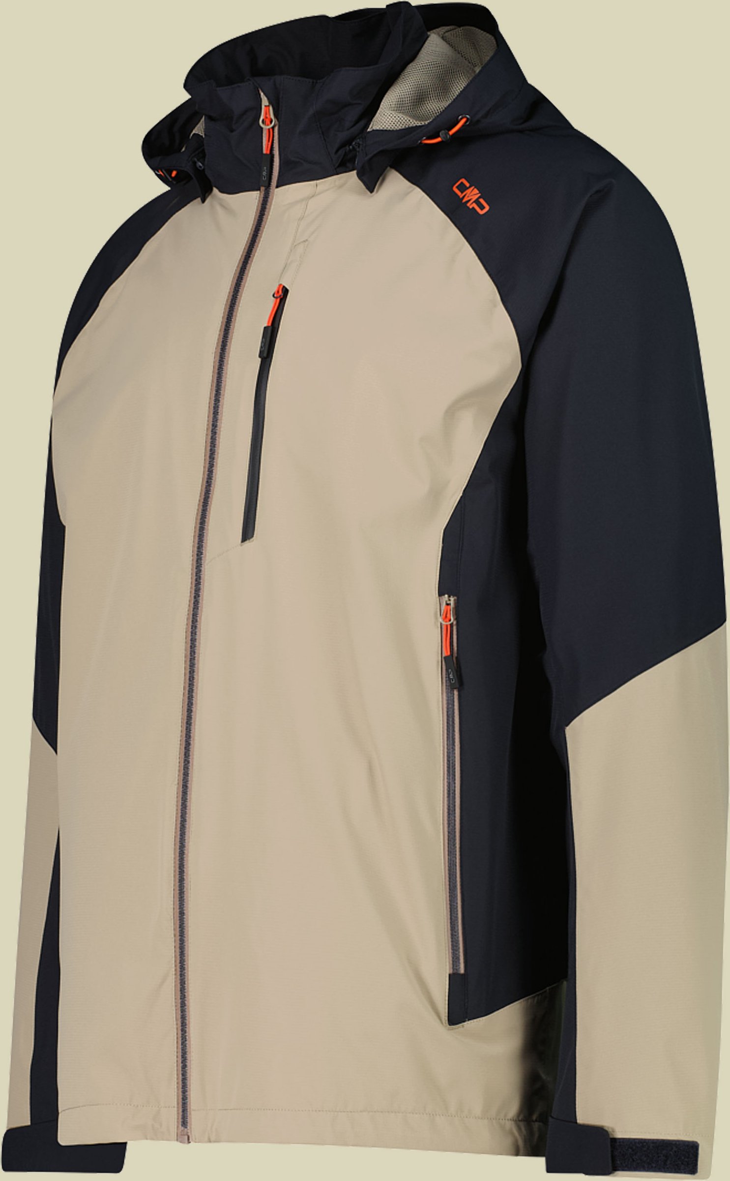 Man Jacket Zip Hood 54 beige - Farbe corda