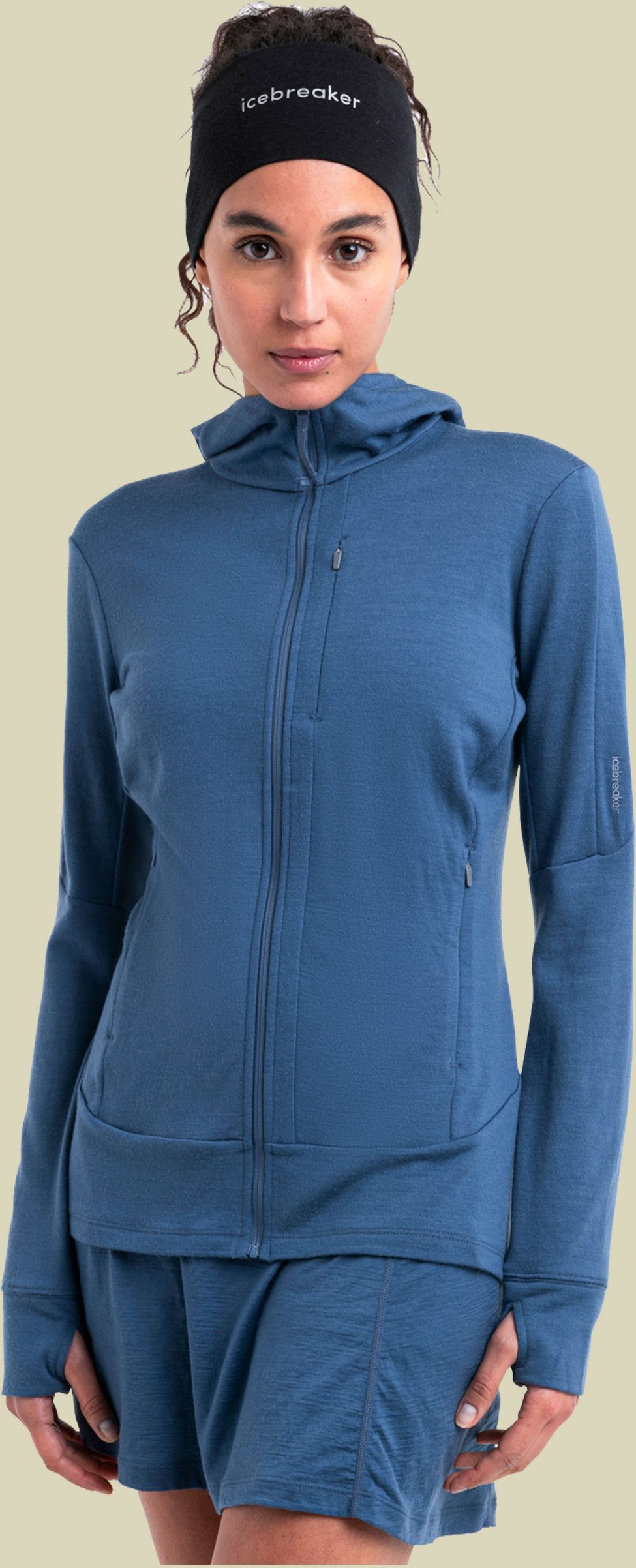 Merino 260 Quantum IV LS Zip Hoodie Women M blau II - dawn