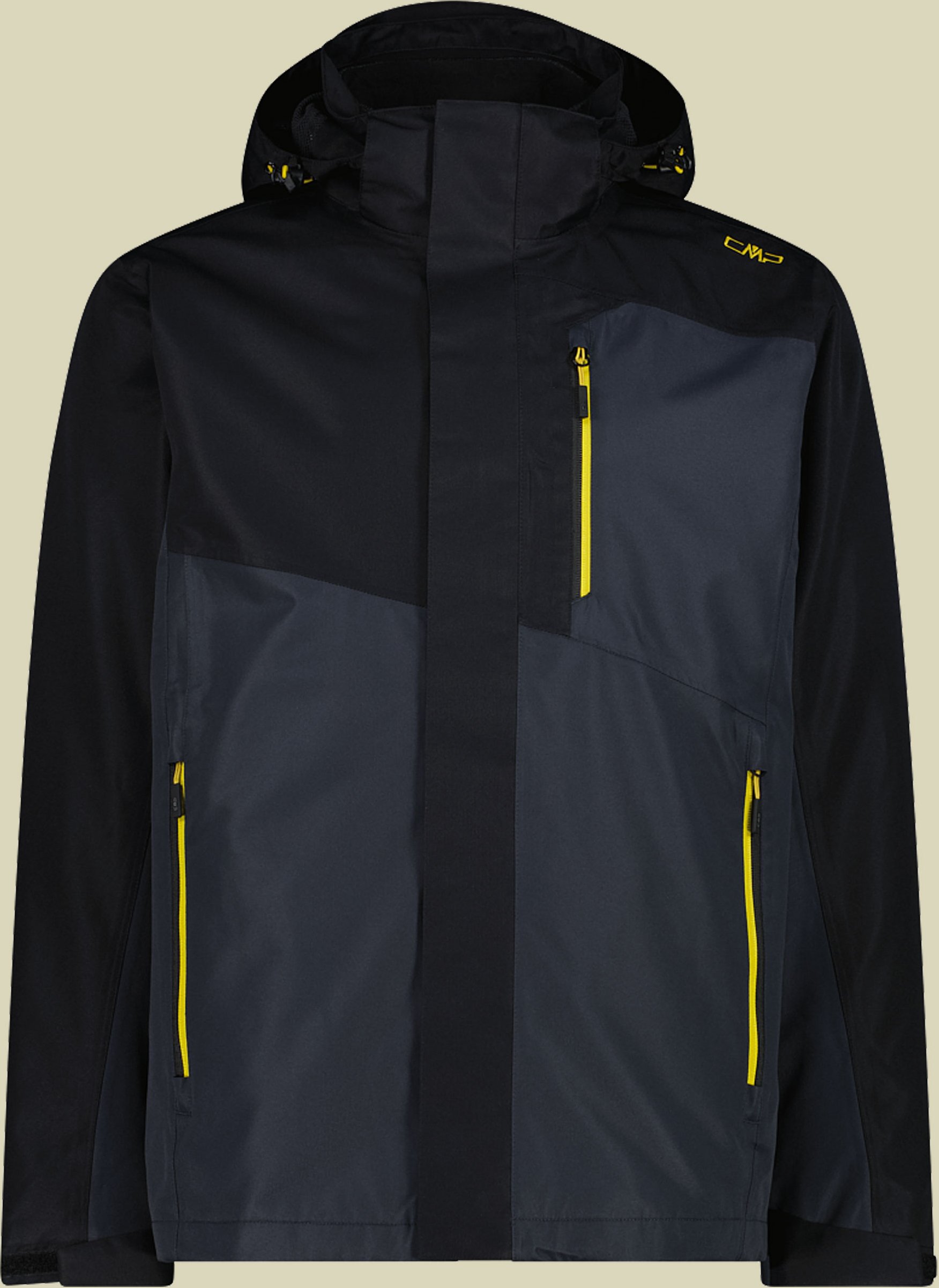 Jacket Zip Hood Detachable Inner Jacket Man 54 grau - Farbe nero anthracite-gold green