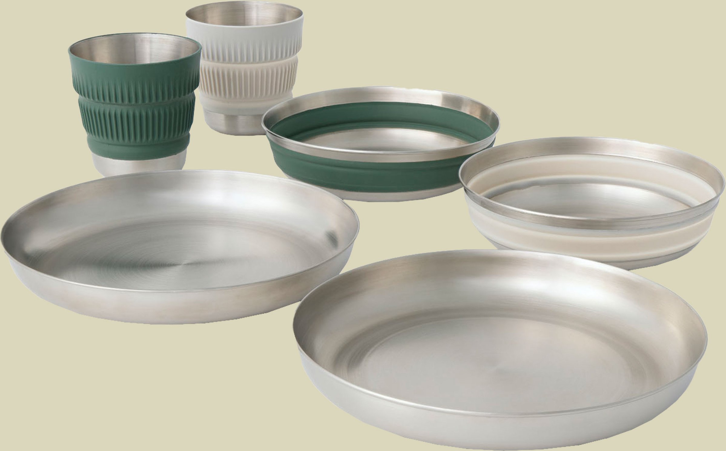 Detour Stainless Steel Collapsible Dinnerware Set - 2P 6 piece