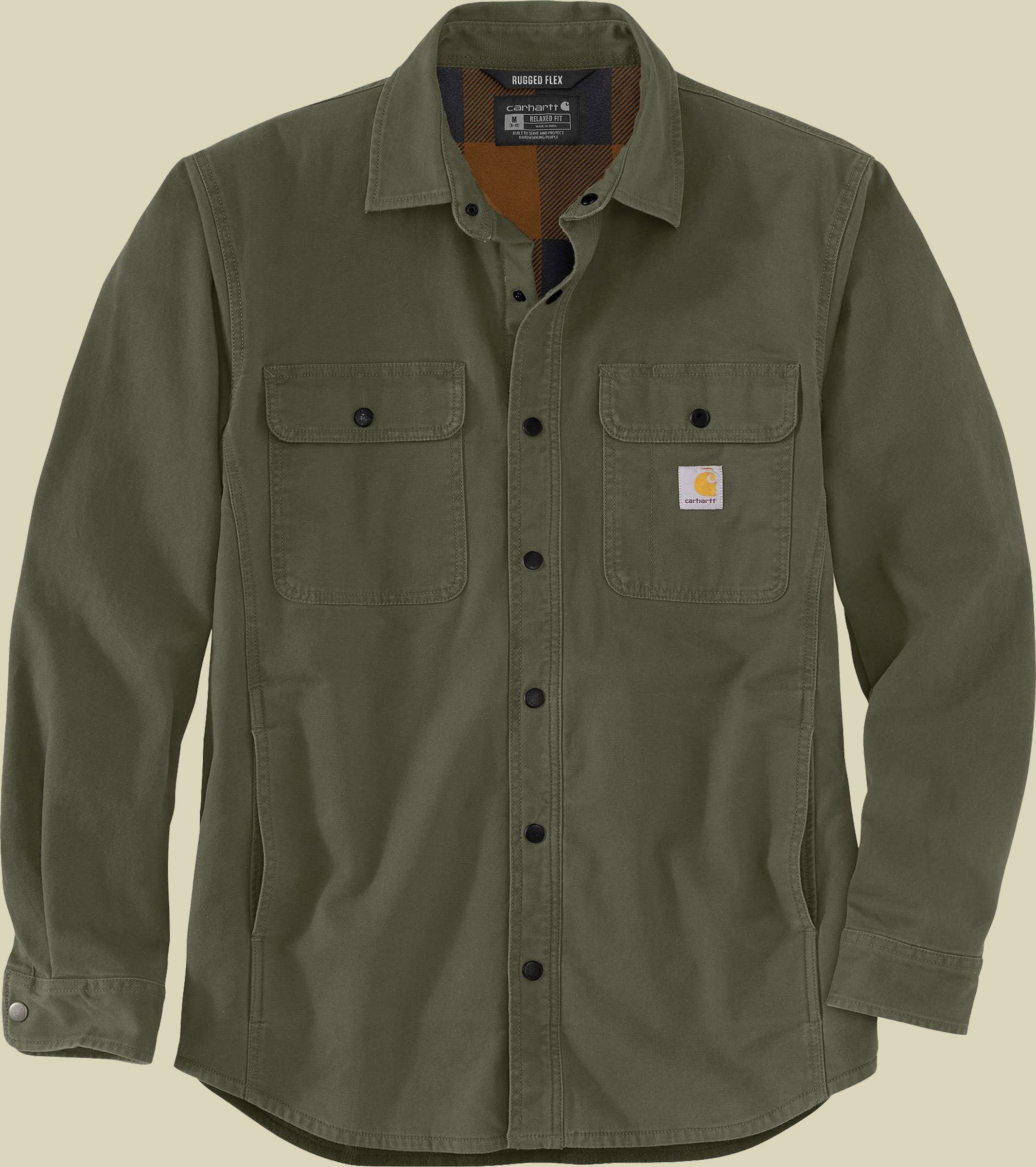 Rugged Flex Relaxed Fit Canvas Fleece-Lined Shirt XL grün - basil