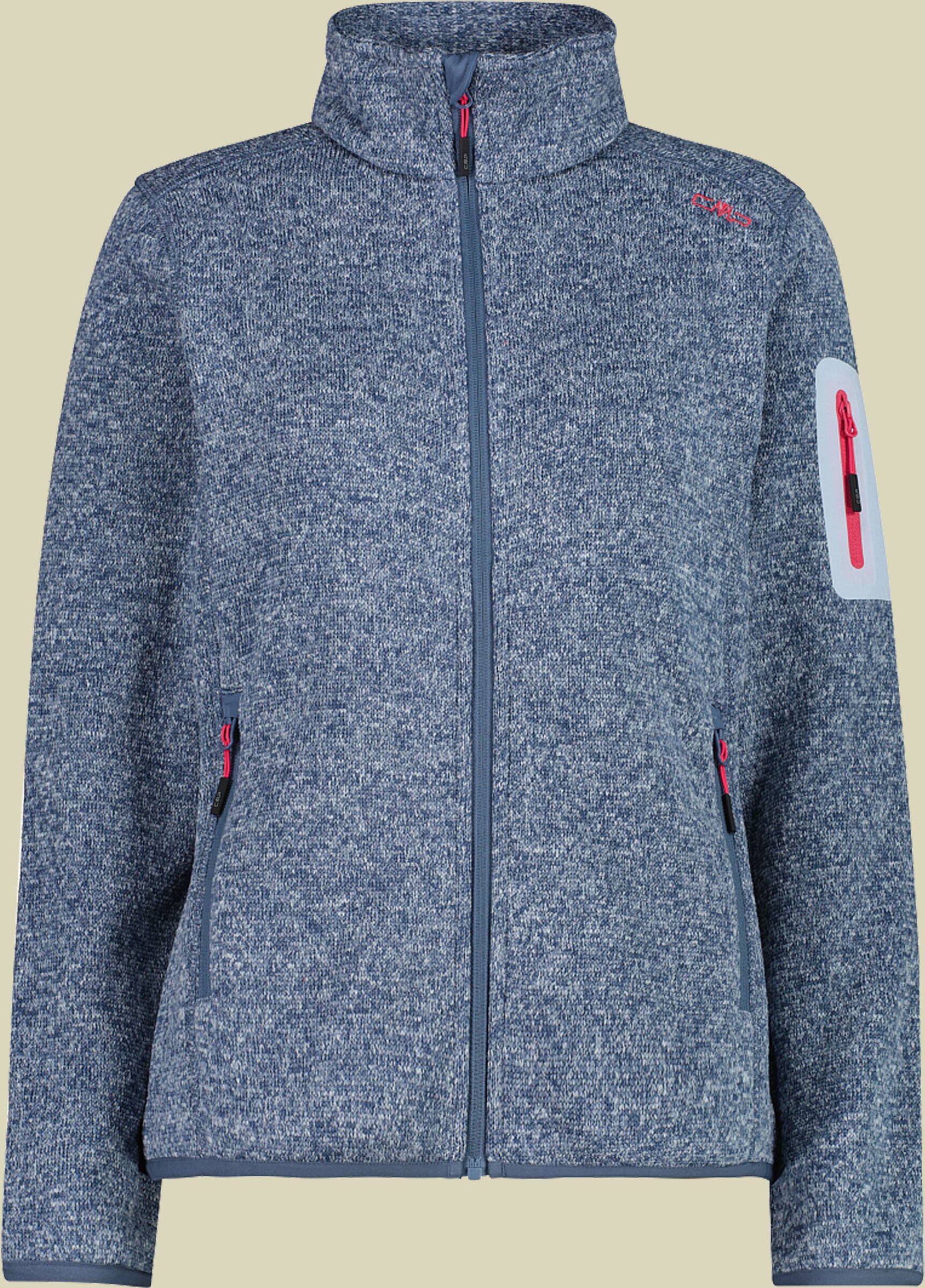 Woman Knitted Melange Fleece Jacket 3H14746 blau 42 - Farbe space-sky blue