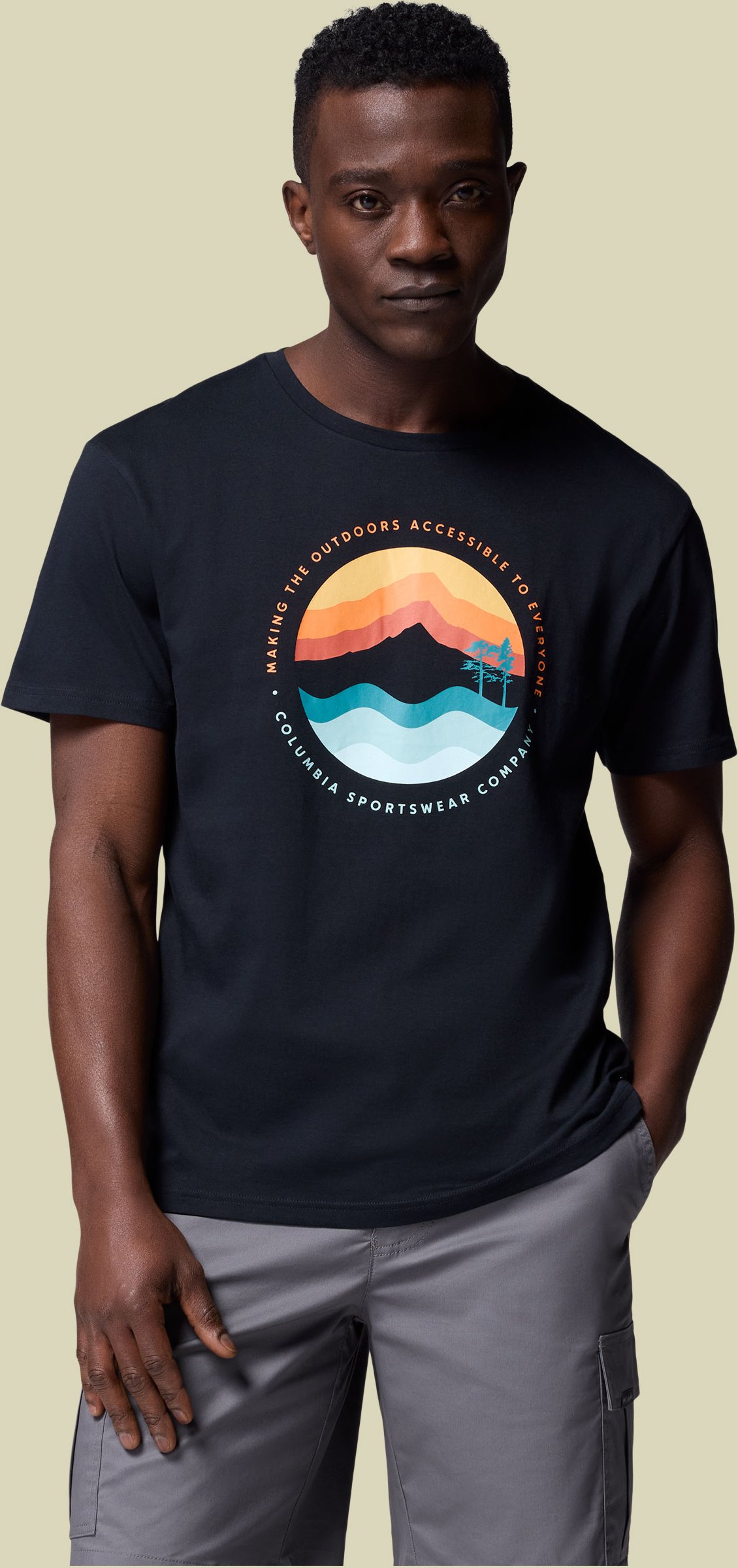 Thumbnail - Path Lake Graphic Tee II Men XL grau - black/circular linescape