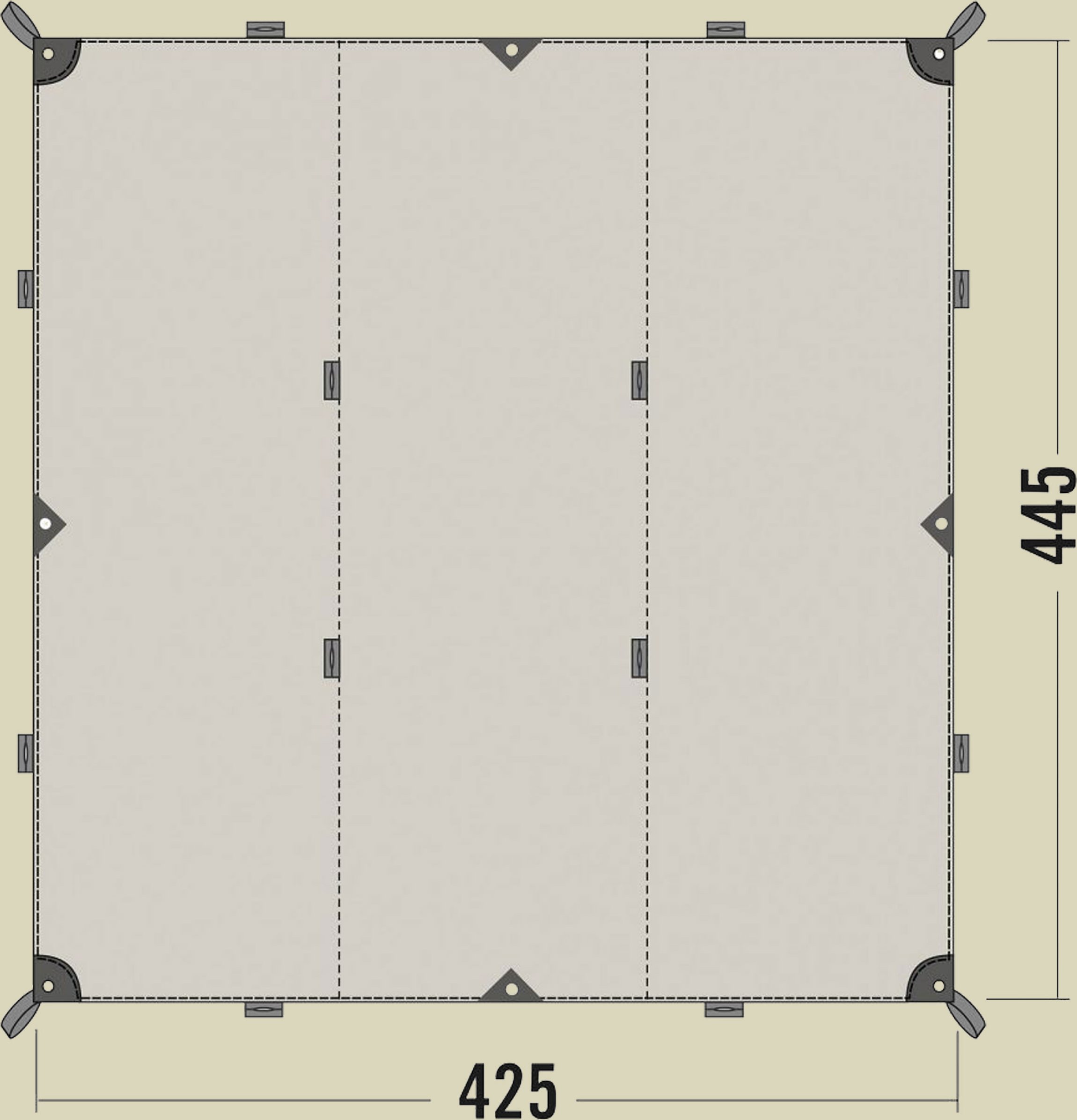 Tarp 1 TC Maße 425 x 445 cm Farbe sand beige