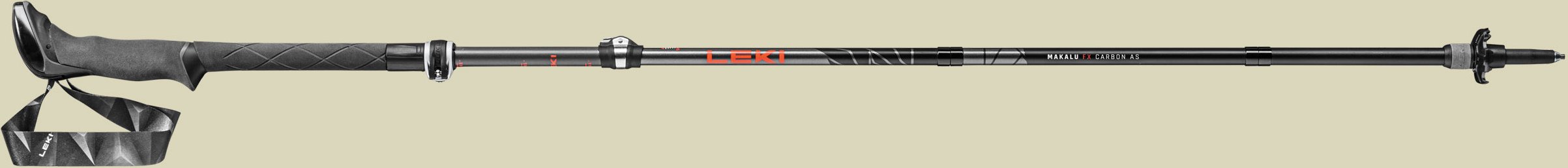 Thumbnail - Makalu FX Carbon AS Länge 110 - 130 cm Farbe light anthracite - bright red - black