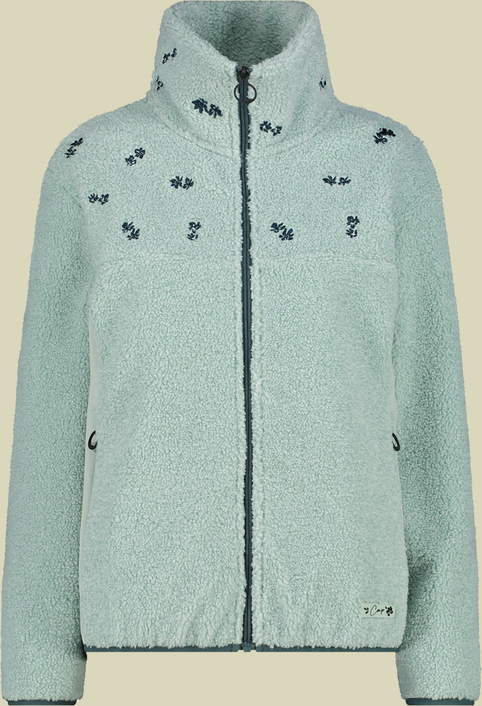 Woman Jacket Teddy Fur 42 grün - Farbe jade melange