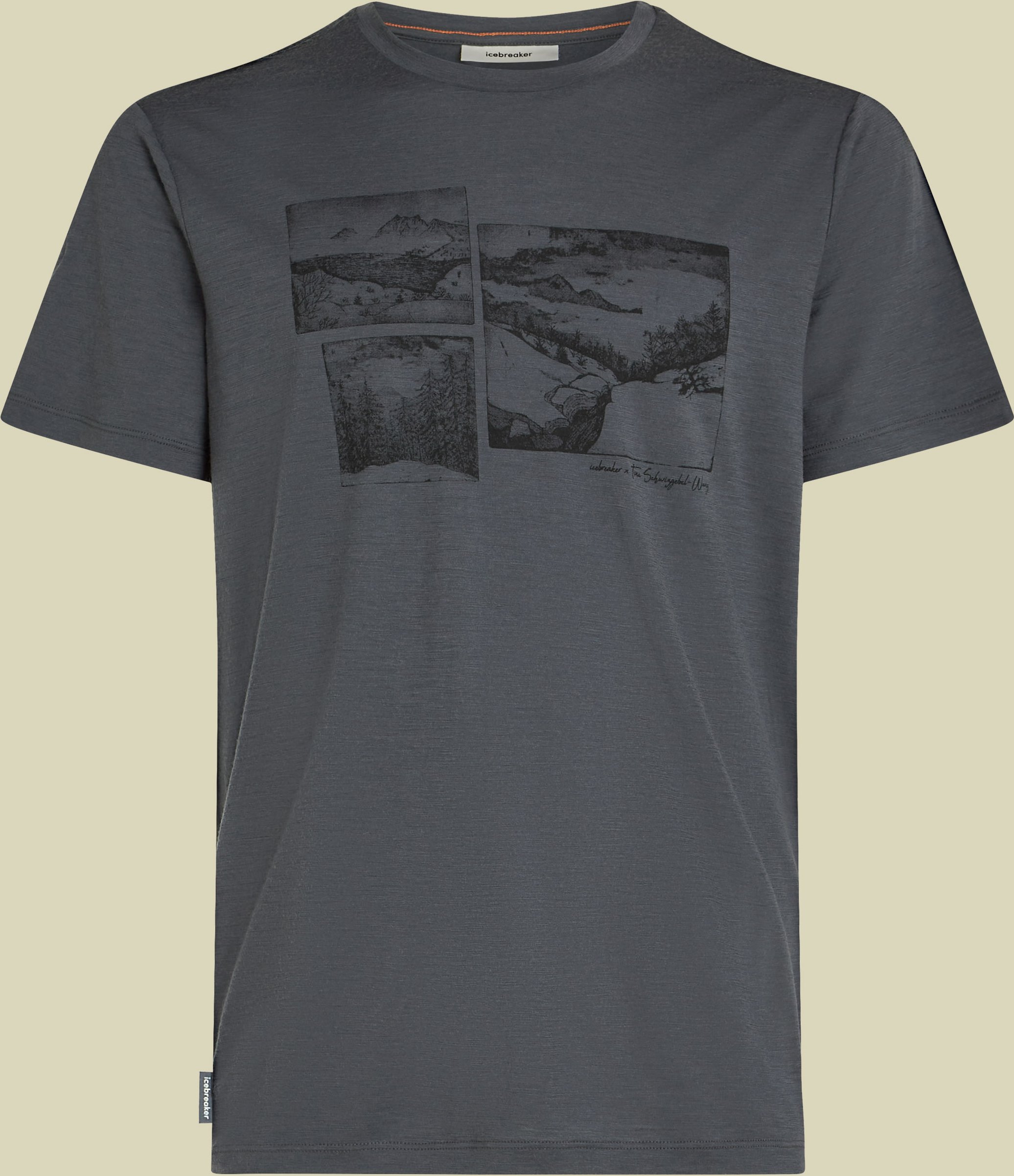 Merino 150 Tech Lite SS Tee Journey Men L grau - obsidian