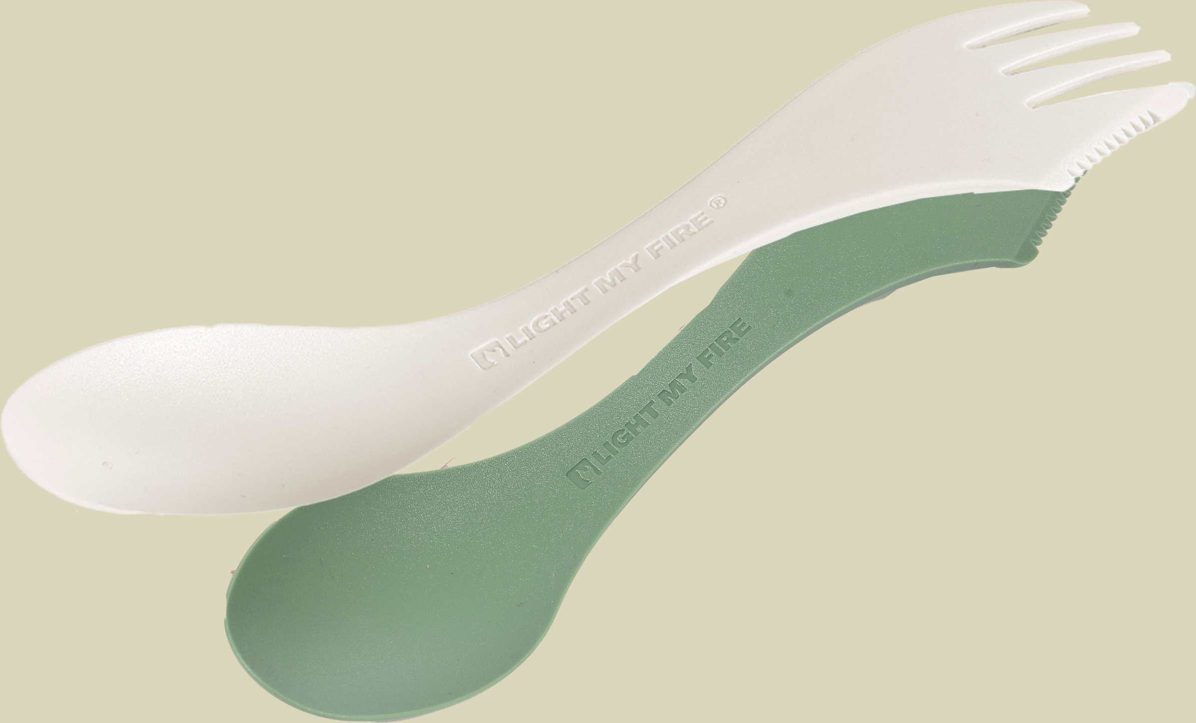 Spork medium 2-pack one size mehrfarbig II - sagegreen/cream