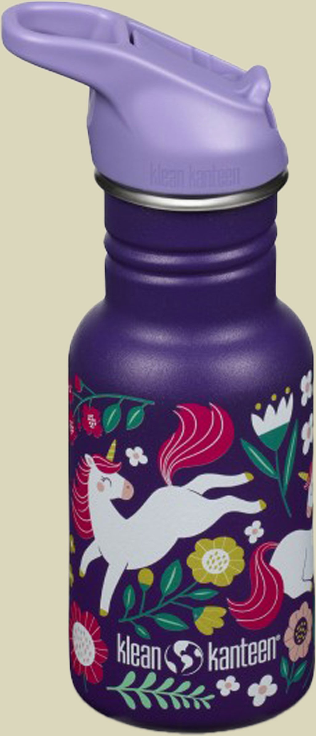 Kid Kanteen Classic Narrow (Flip Sport Cap) 355 ml mehrfarbig lila - Farbe Leaping Unicorn